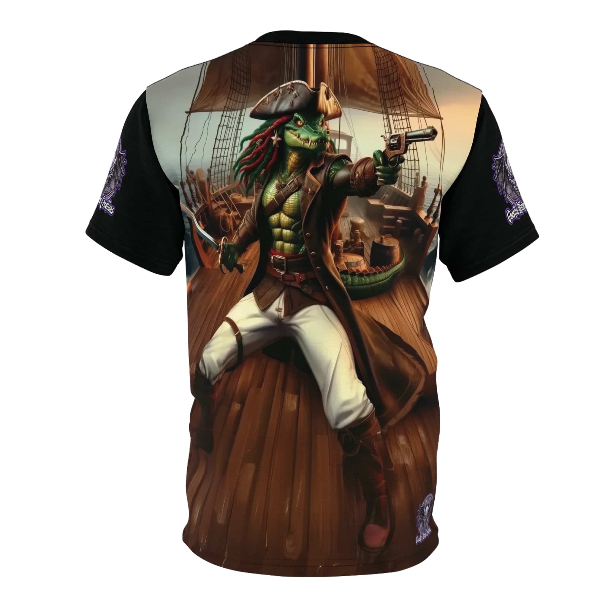 Arm The Animals: Pirate Gator #AA-D-PG002a Unisex Cut & Sew Tee (AOP) - Image 2