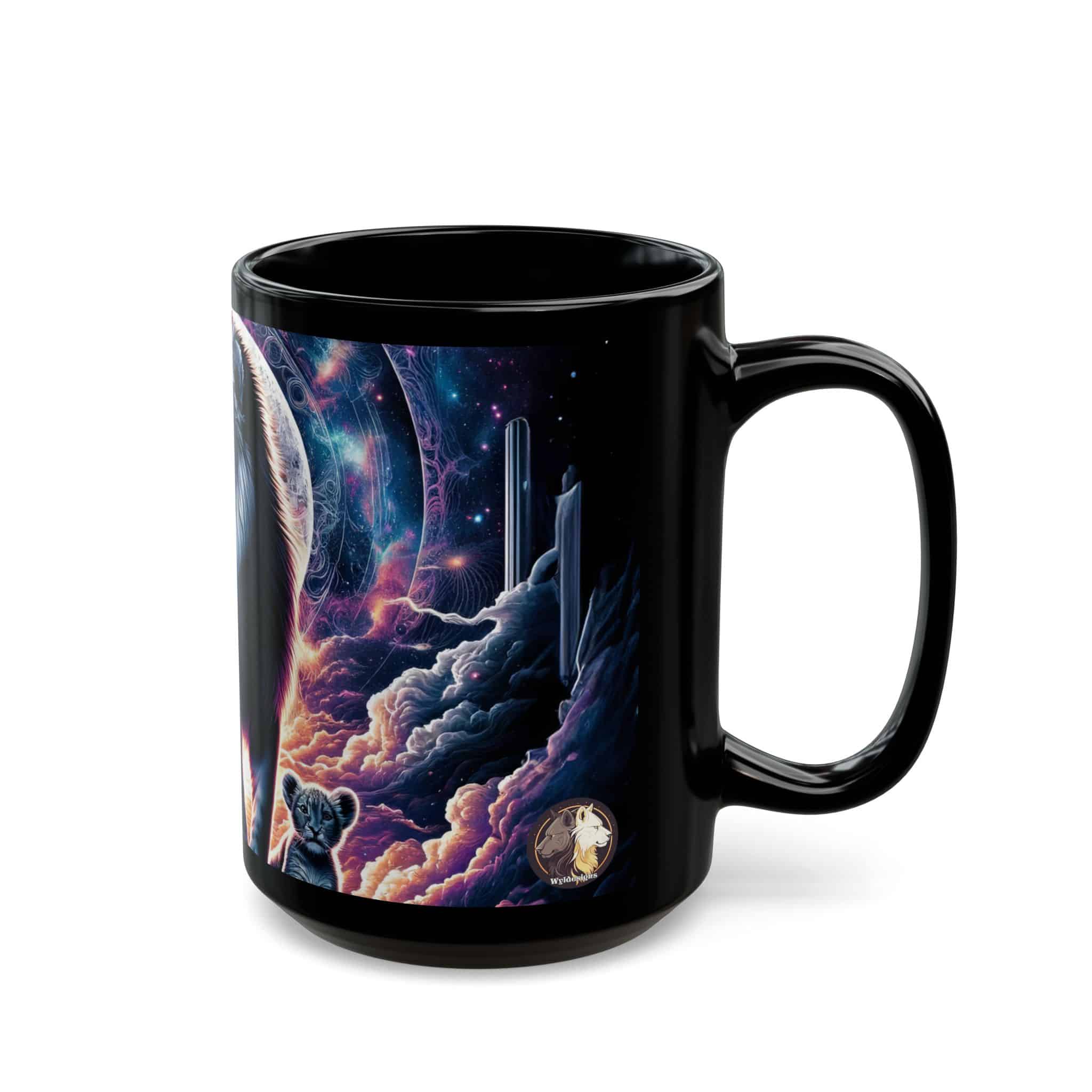 Cosmic Lion Family WD-D006 By Wyldesigns Black Mug (11oz, 15oz) - Image 6