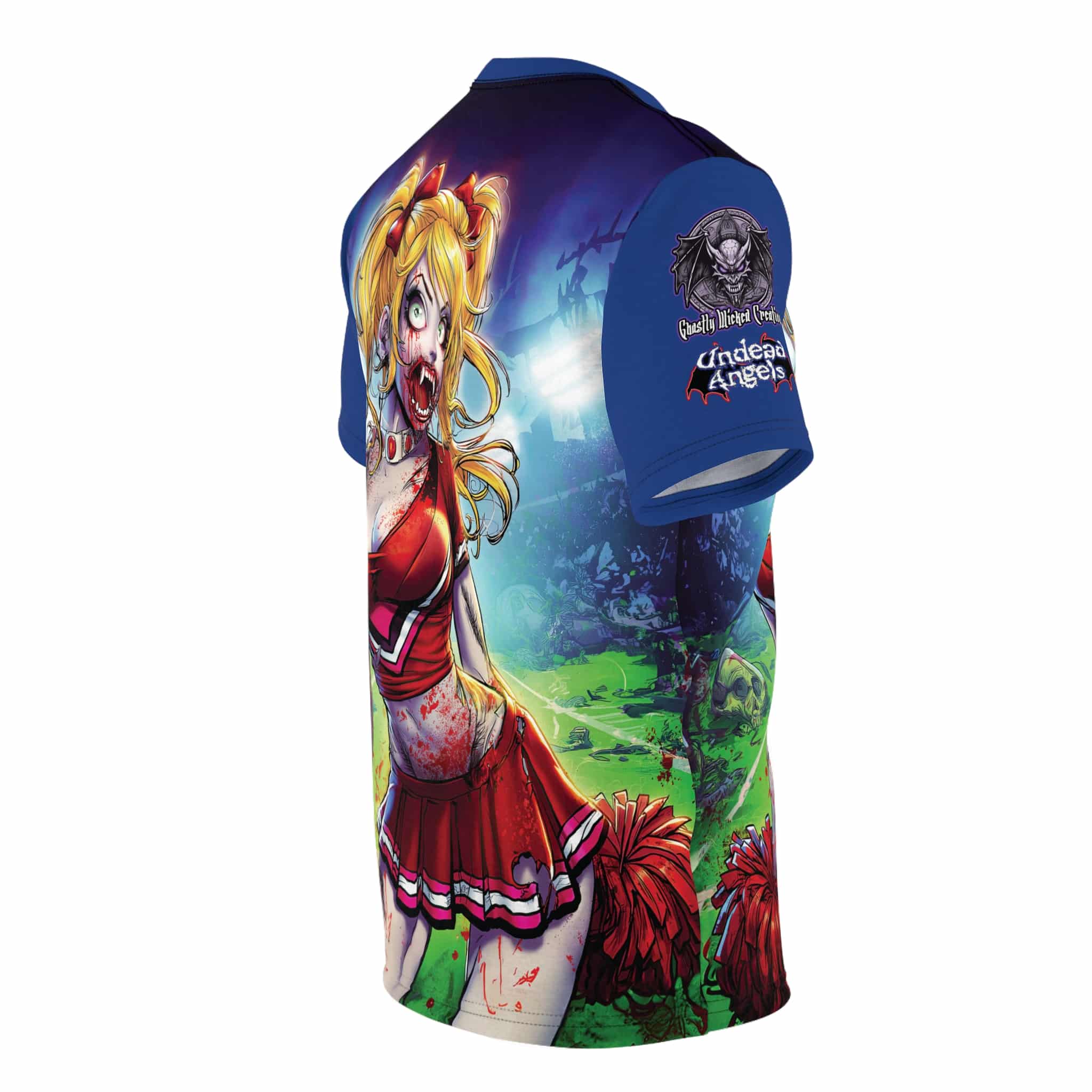 Undead Angels Zombie Cheerleader Buffy Classic Reborn Style IV Unisex Cut & Sew Tee (AOP) - Image 15