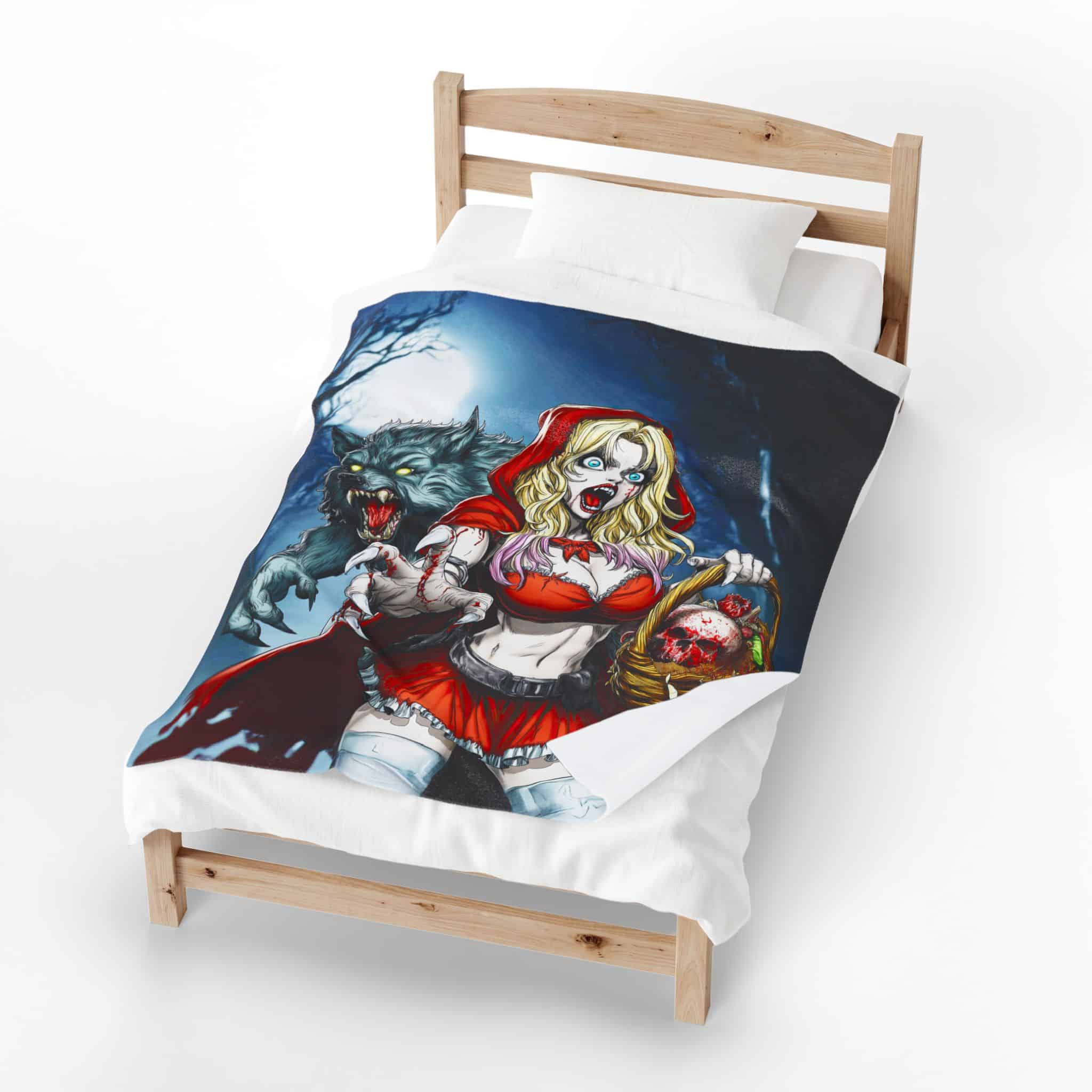 Vampire Red Riding Hood By Ghastly Wicked Tales 2025-01 Plush Blanket, Cozy Throw for Fall Decor, Fairy Tales - Image 8