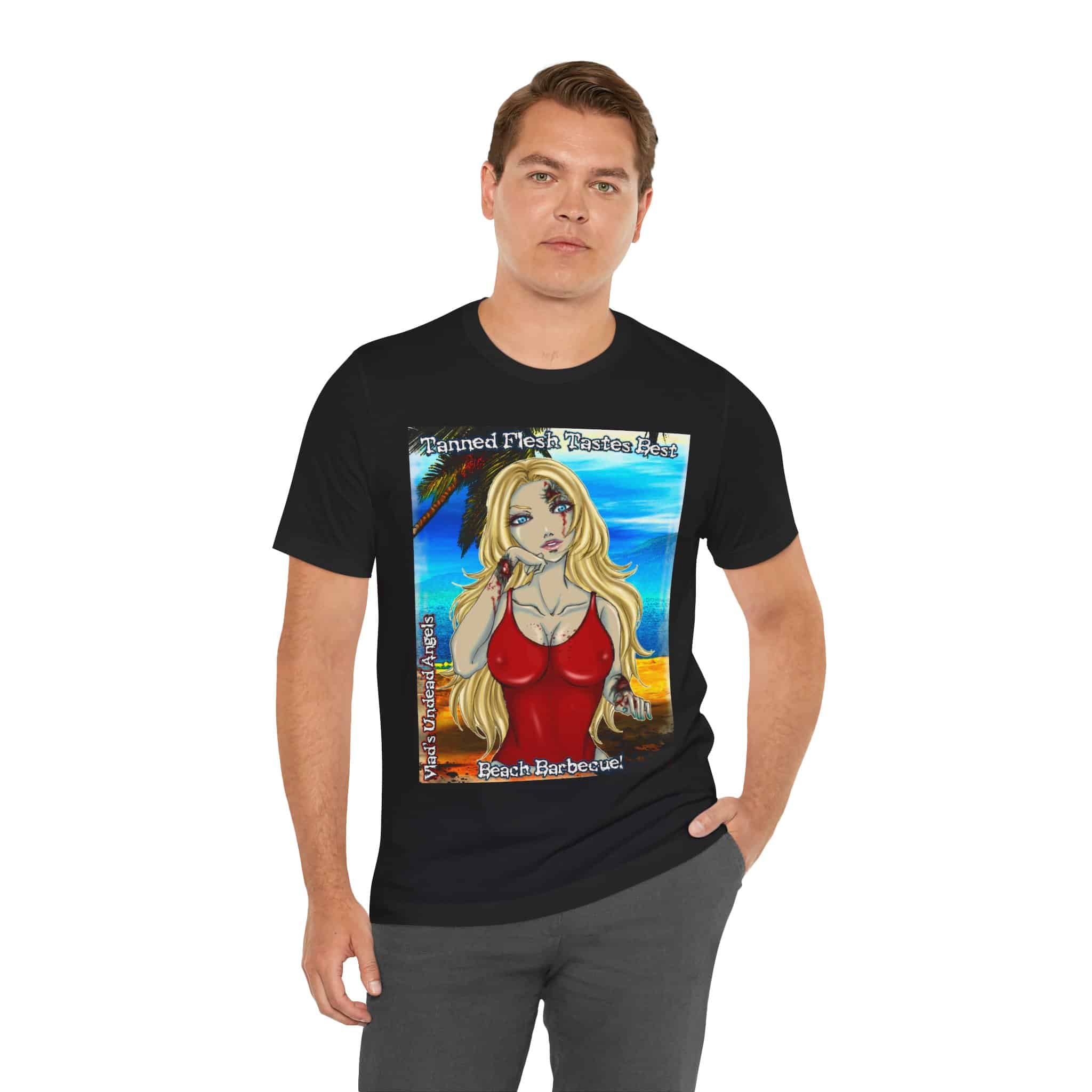 Shay Undead Angel Zombie Lifeguard - Classic Art w/Text C1 Unisex Jersey Short Sleeve Tee