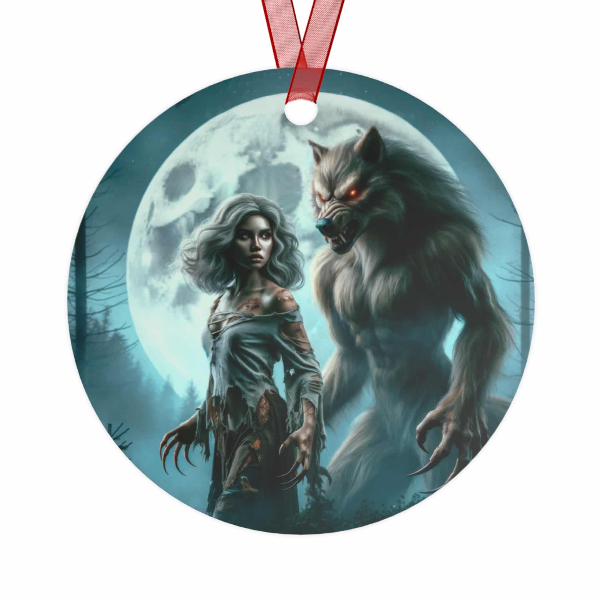 Werewolf & Progeny Full Moon #ML-D-WW02 Metal Ornaments - Image 2