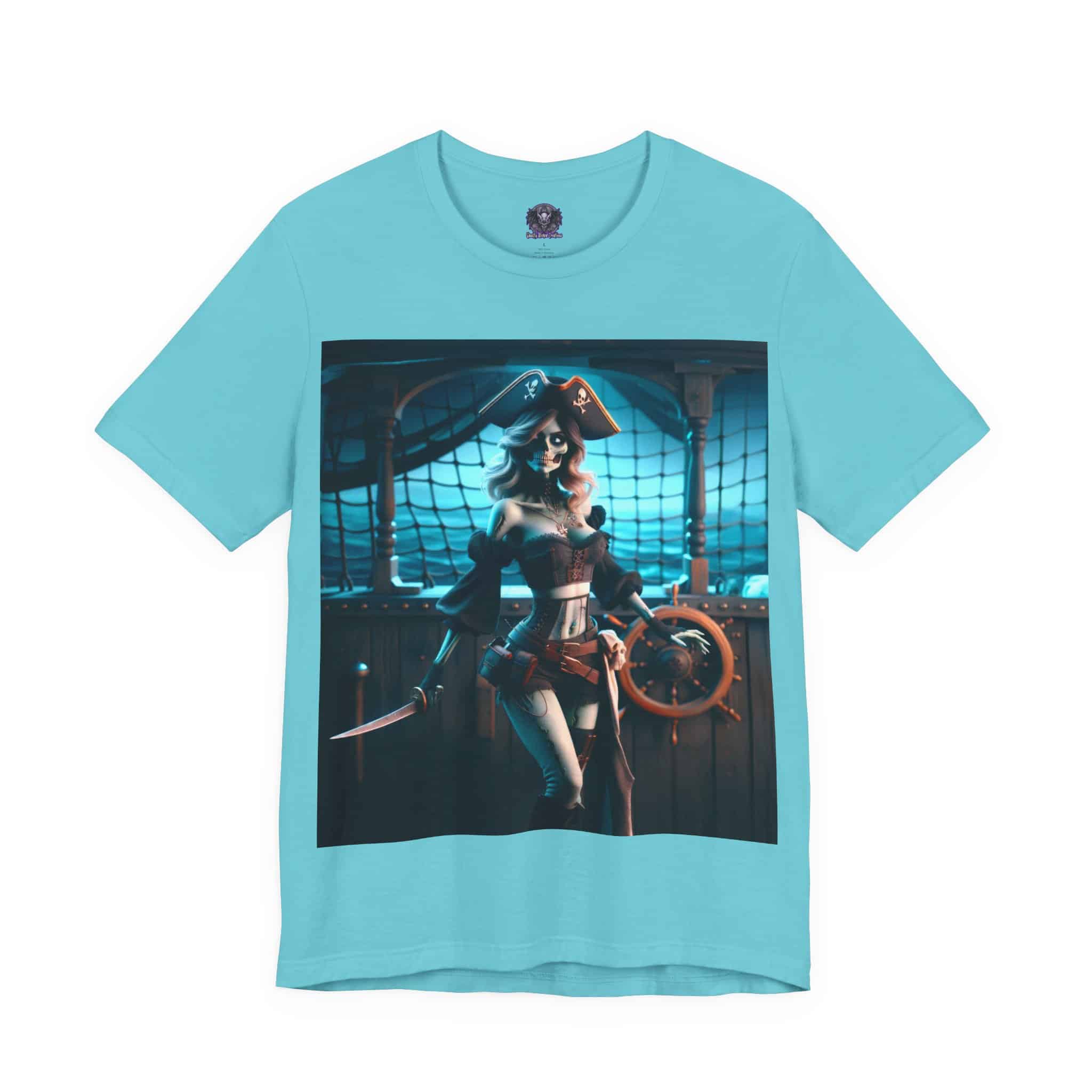 Undead Pirate Lass #ML-D-UP001 Unisex Jersey Short Sleeve Tee - Image 55