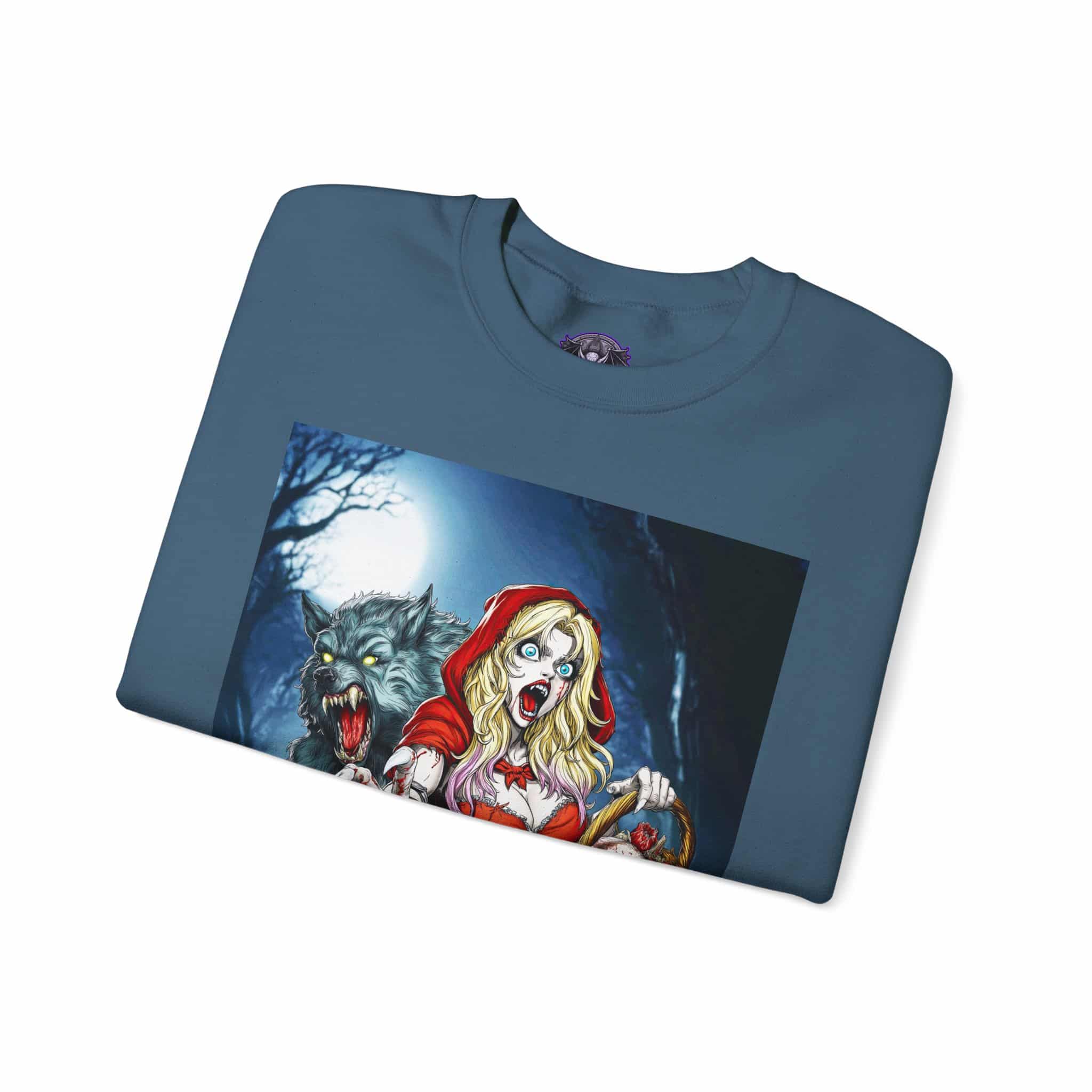 Vampire Red Riding Hood By Ghastly Wicked Tales 2025-01 Unisex Heavy Blend™ Crewneck Sweatshirt - Image 3