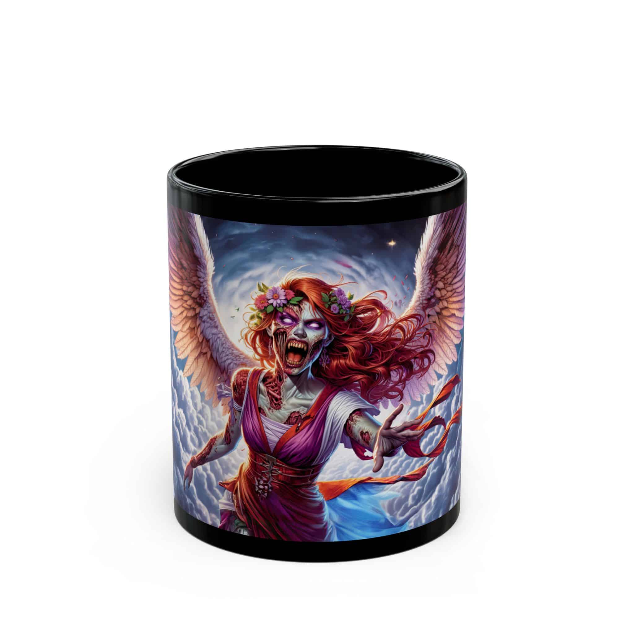 Scarlet Undead Angels Zombie Cupid #DSZ-004L Black Mug (11oz, 15oz)