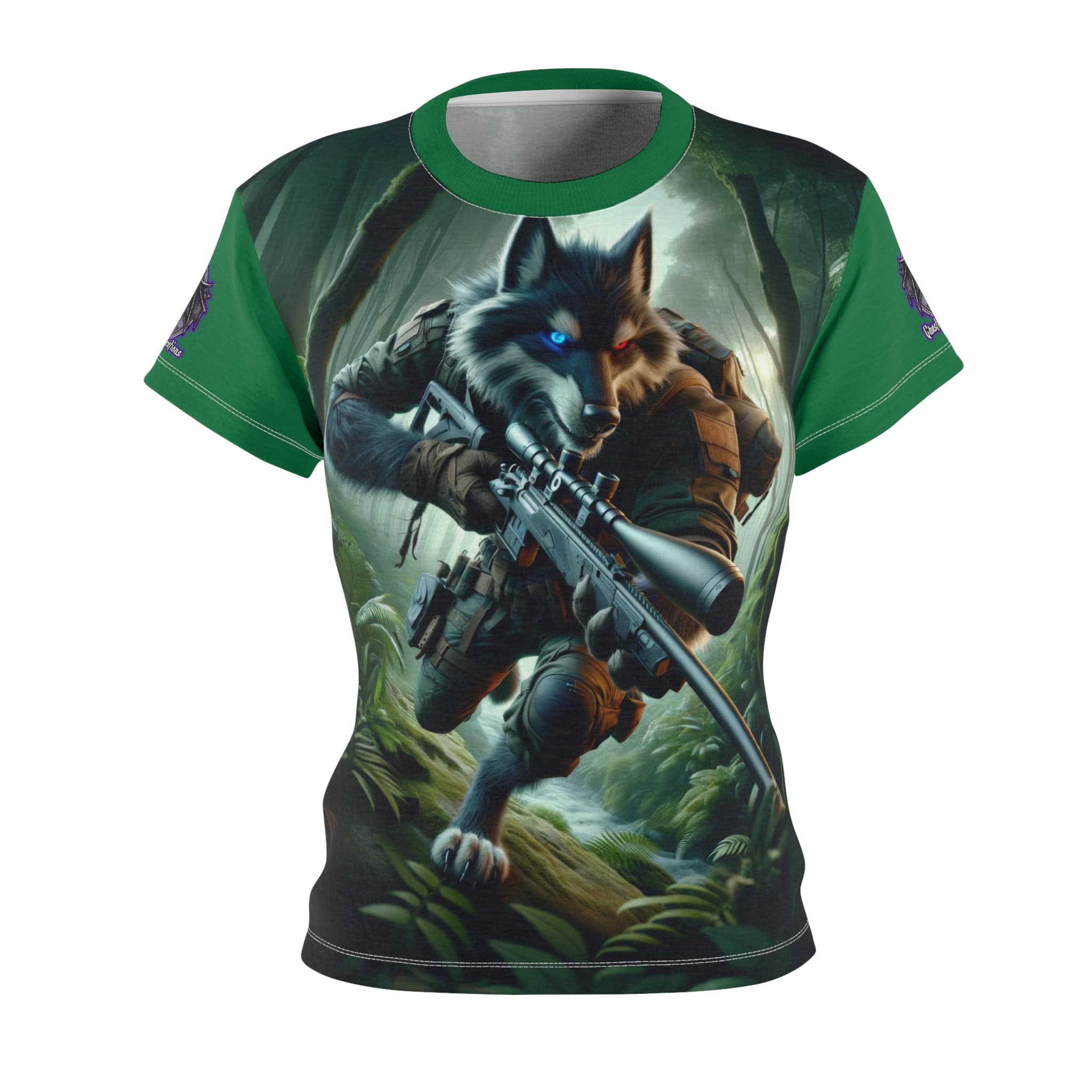 Arm The Animals: Hunter Wolf #AA-D-W001 Women's Cut & Sew Tee (AOP) - Image 7
