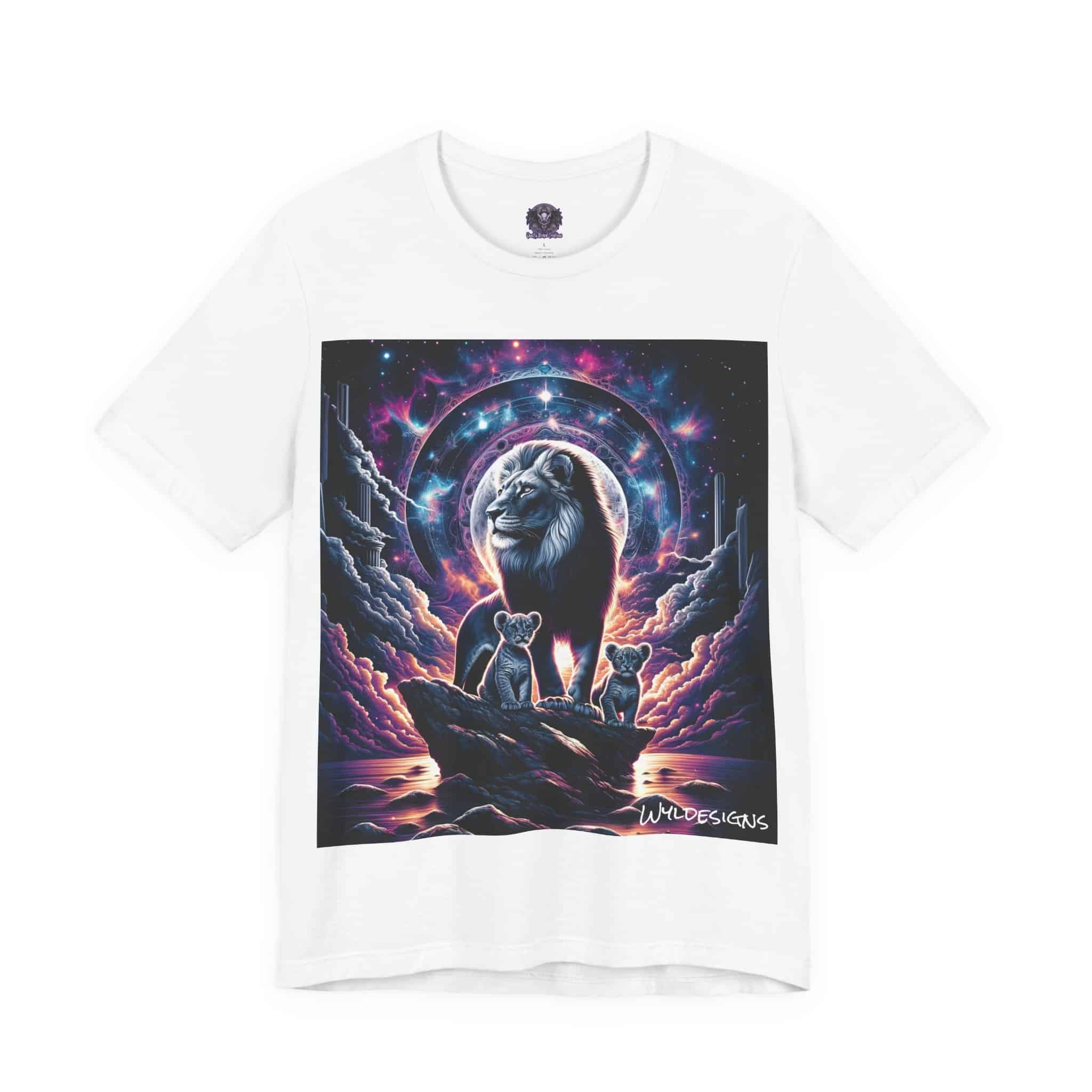 Cosmic Lion Family WD-D006 By Wyldesigns Unisex Jersey Short Sleeve Tee - Image 3