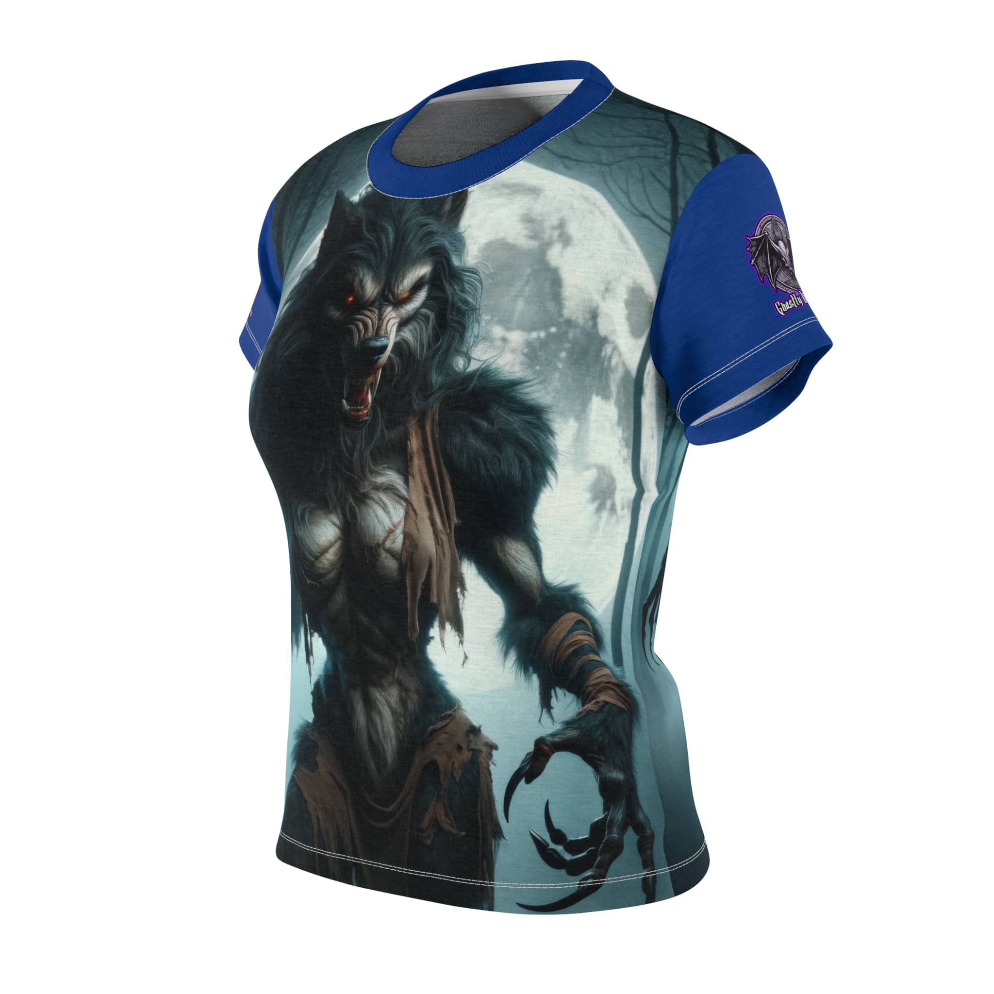 She-Werewolf Full Moon #ML-D-WW01 Women's Cut & Sew Tee (AOP) - Image 8