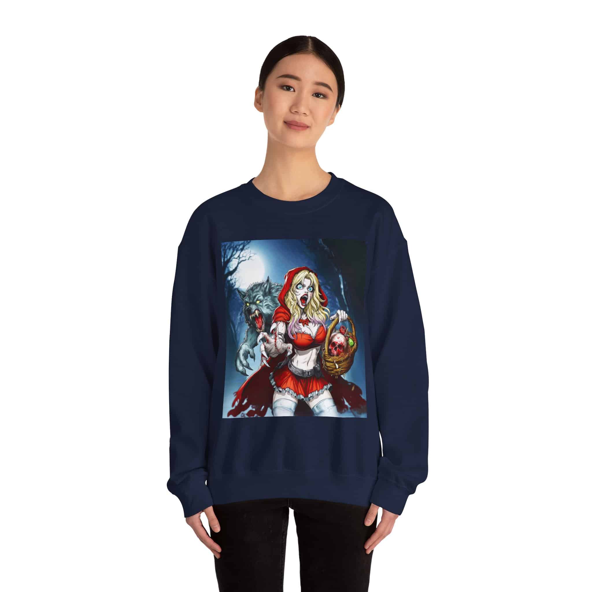 Vampire Red Riding Hood By Ghastly Wicked Tales 2025-01 Unisex Heavy Blend™ Crewneck Sweatshirt - Image 48