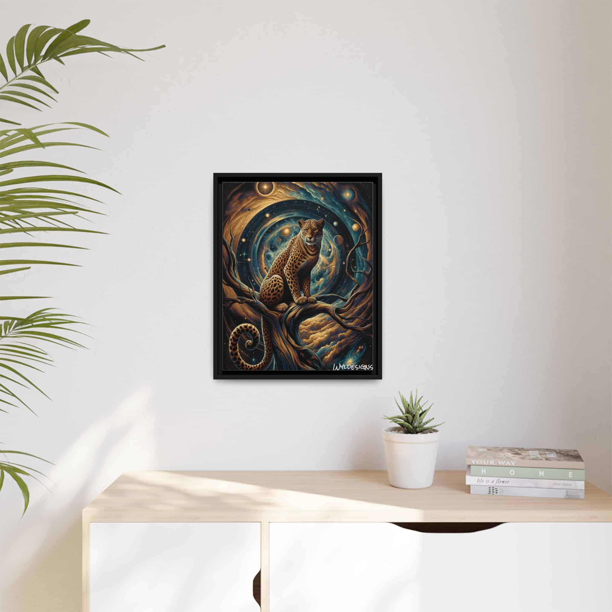 Cosmic Leopard WD-D013 By Wyldesigns Matte Canvas, Black Frame - Image 6