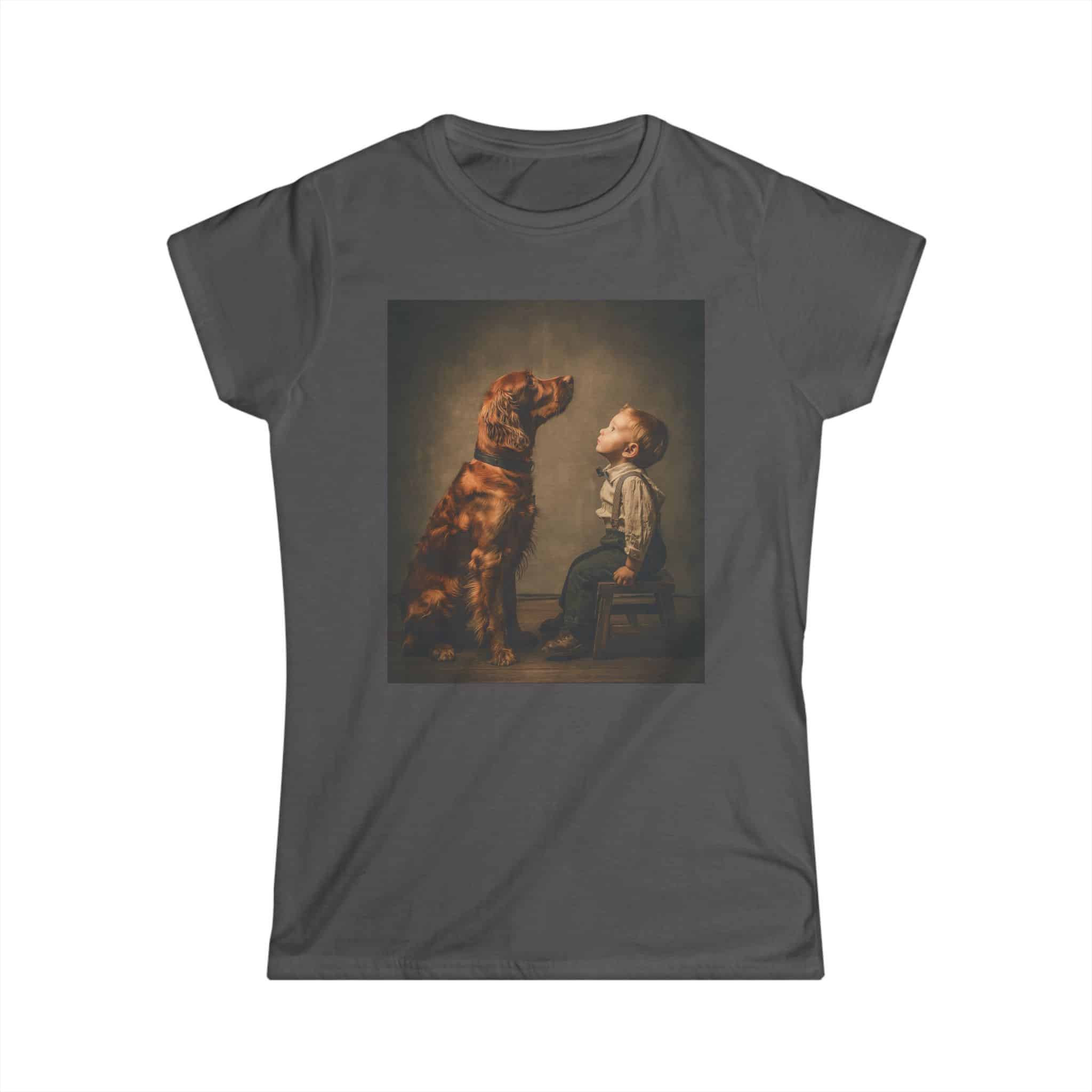 T‑Shirt — Vintage Portrait of Boy and Dog Graphic Tee