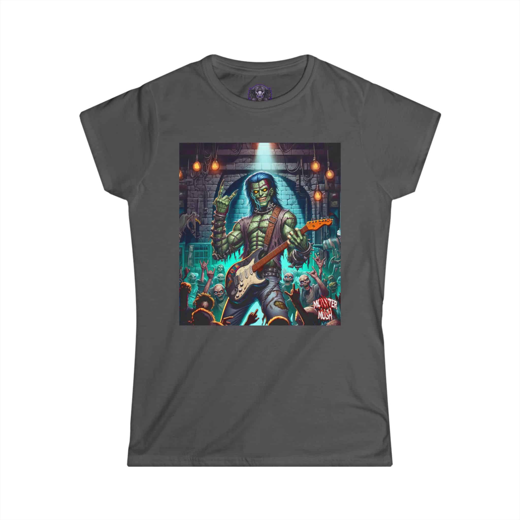 Monster Mosh 2024 Tour Frankie On Guitar MM-D002 Women's Softstyle Tee - Image 13
