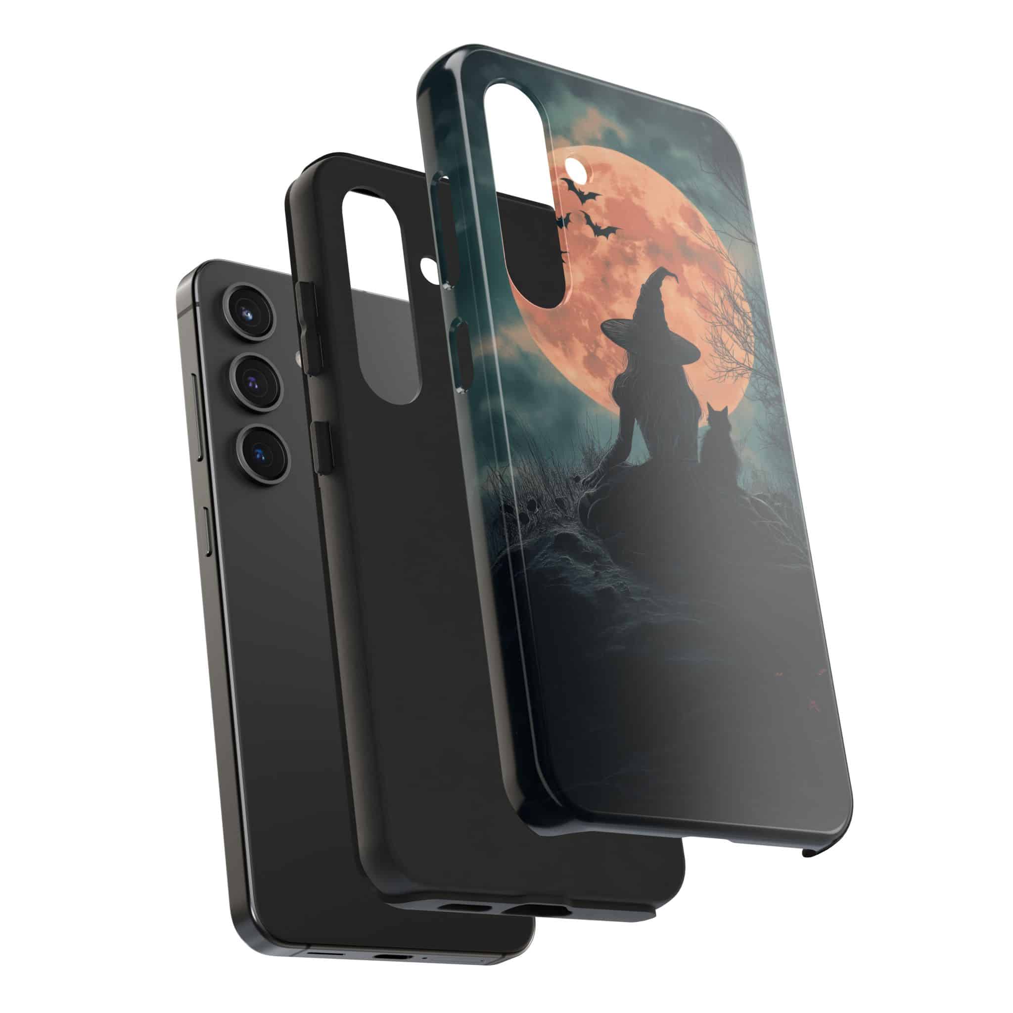 Witch With Black Cat By Moonlight #MJ-W004 Samsung S21, S22, S23, & S24 Tough Phone Cases - Image 4