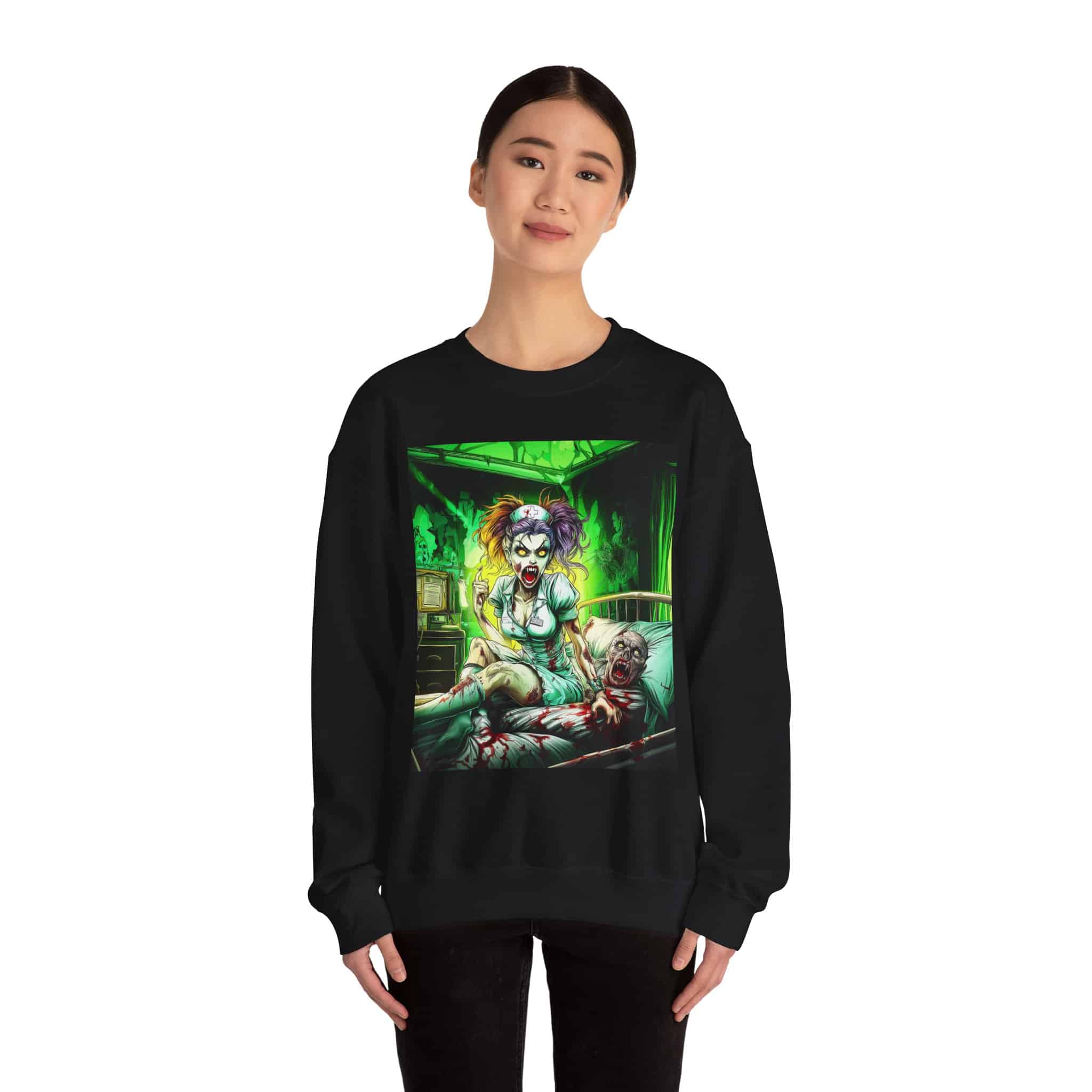Undead Angels Zombie Nurse Lexi 002 Unisex Heavy Blend™ Crewneck Sweatshirt - Image 8