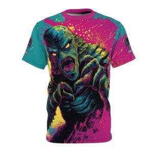 The Creature From The Deep Pop 60's Art Style Unisex Cut & Sew Tee (AOP)