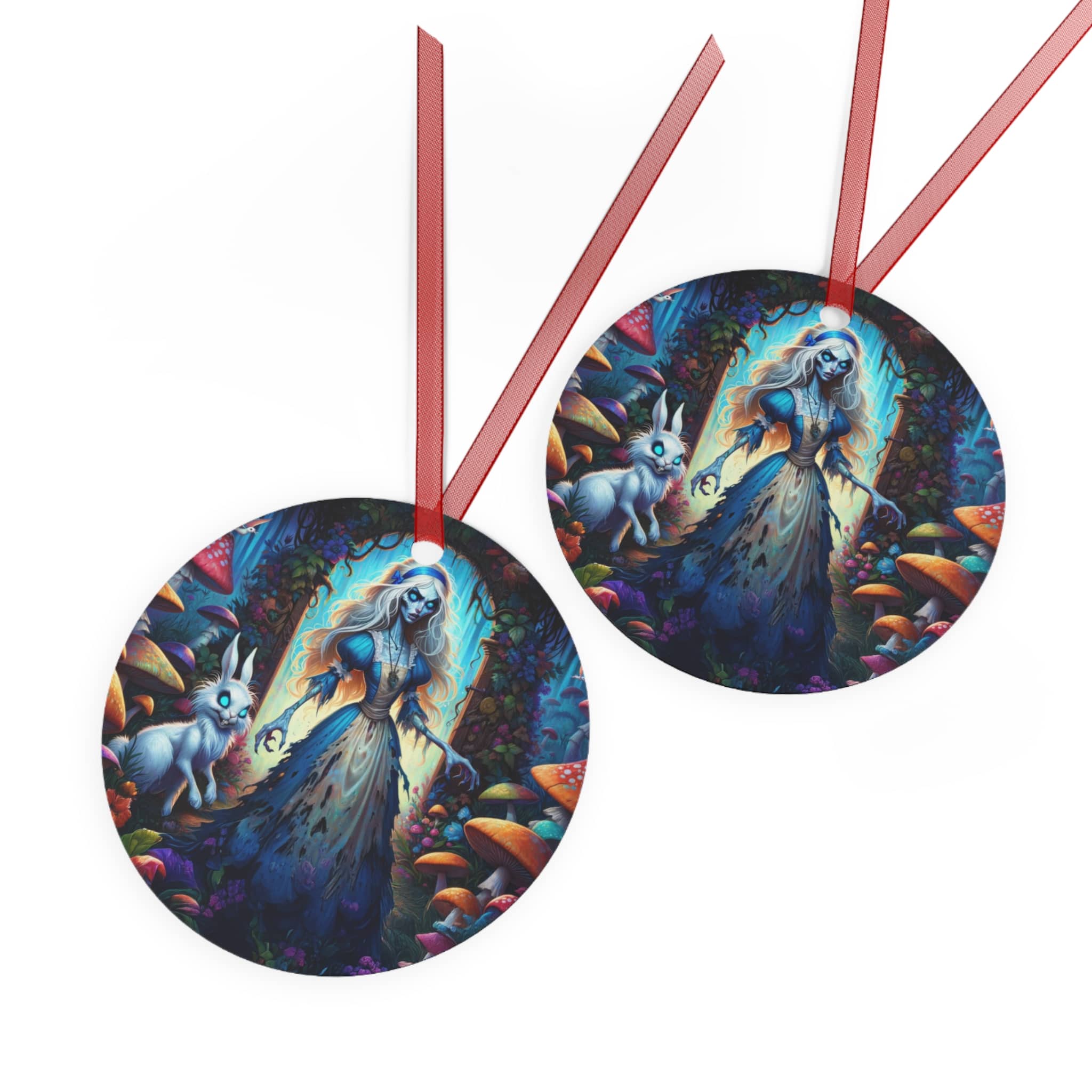 Undead Alice & White Rabbit Zombie #WT-D-A03 Metal Ornaments - Image 3
