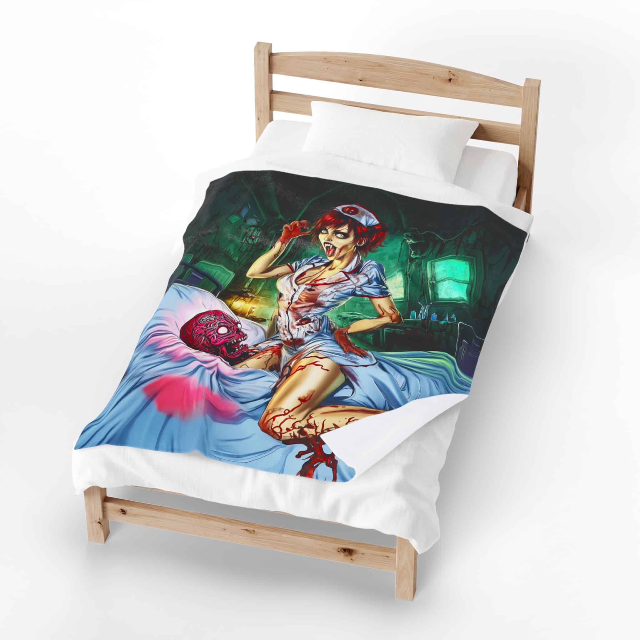 Undead Angels Zombie Nurse Abigail Reborn Style I-BZ Plush Blanket, Cozy Throw for Fall Decor - Image 8