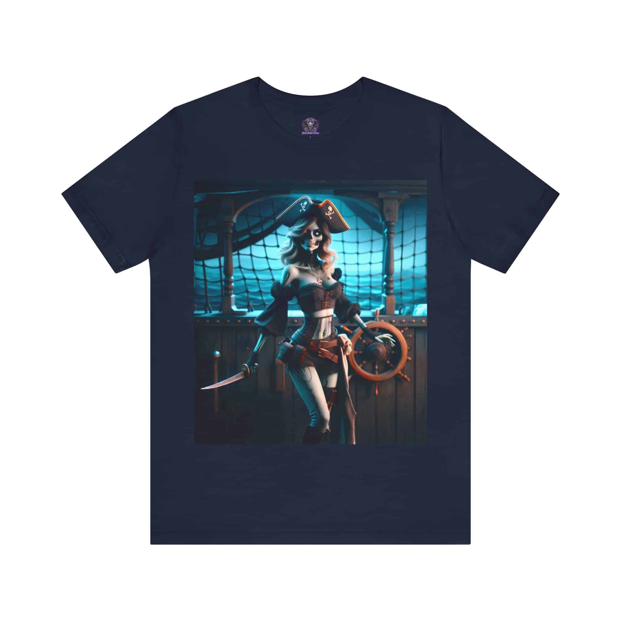 Undead Pirate Lass #ML-D-UP001 Unisex Jersey Short Sleeve Tee - Image 11