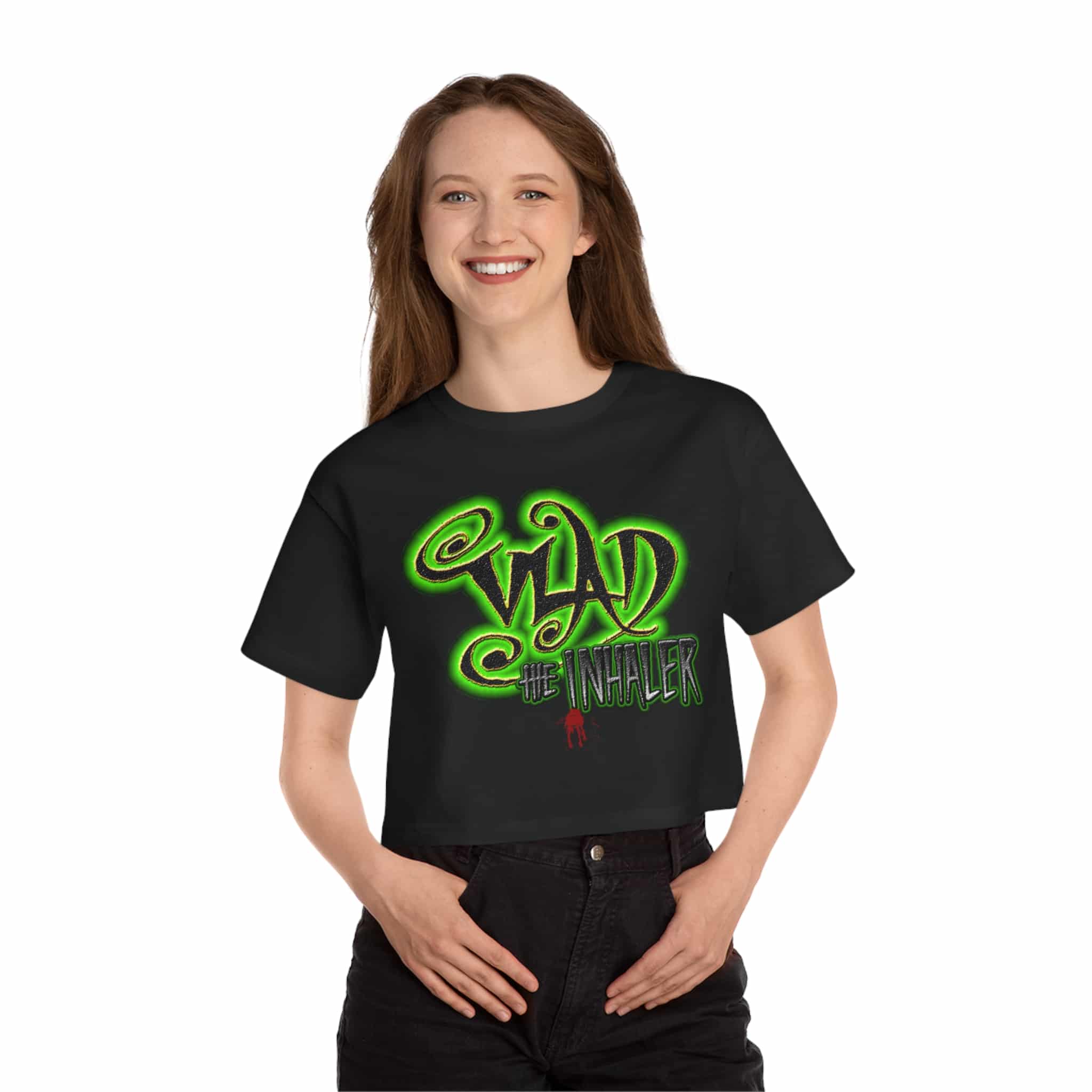 Vlad The Inhaler Logo Champion Women's Heritage Cropped T-Shirt - Image 9
