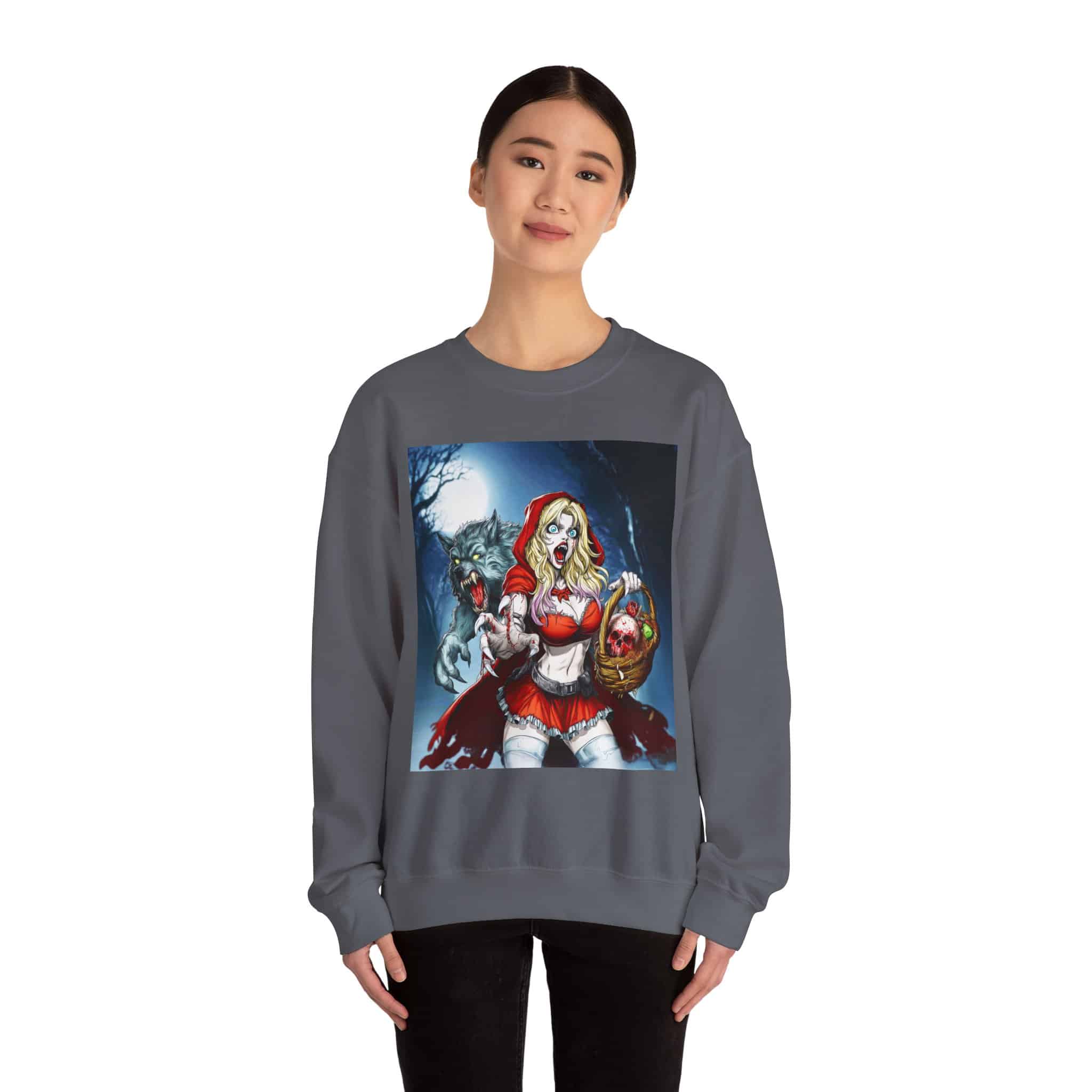 Vampire Red Riding Hood By Ghastly Wicked Tales 2025-01 Unisex Heavy Blend™ Crewneck Sweatshirt - Image 44