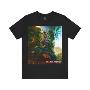 Arm The Animals: Hunter Giraffe #AA-D-Gi002 Unisex Jersey Short Sleeve Tee