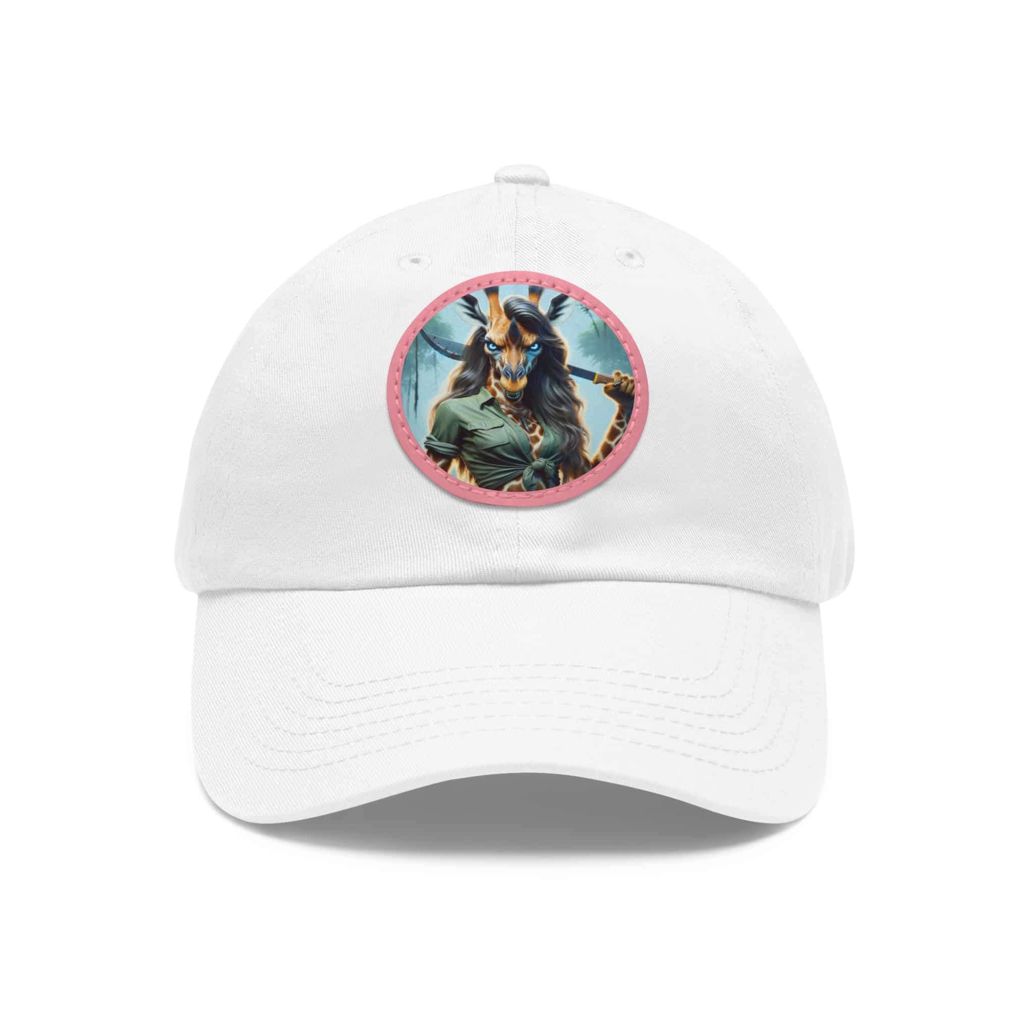Arm The Animals: Hunter Giraffe Girl #AA-D-Gi001 Artistic Round Leather Patch Dad Hat - Stylish Casual Cap - Image 21