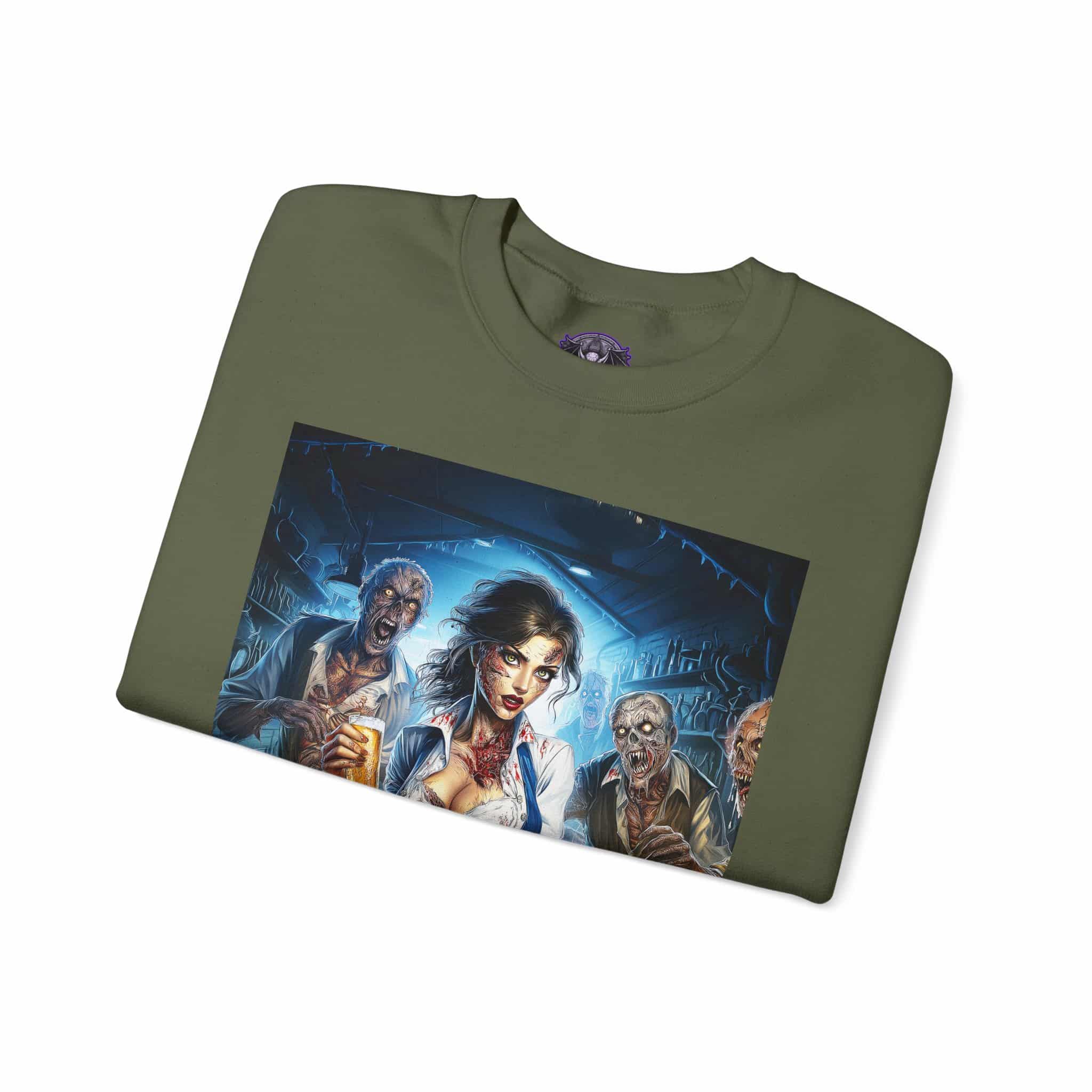 Zombies In Everyday Life Waitress 2025-04 Unisex Heavy Blend™ Crewneck Sweatshirt - Image 23