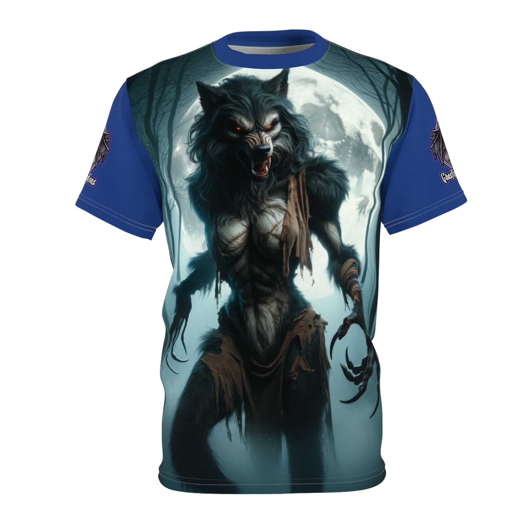 She-Werewolf Full Moon #ML-D-WW01 Unisex Cut & Sew Tee (AOP) - Image 5