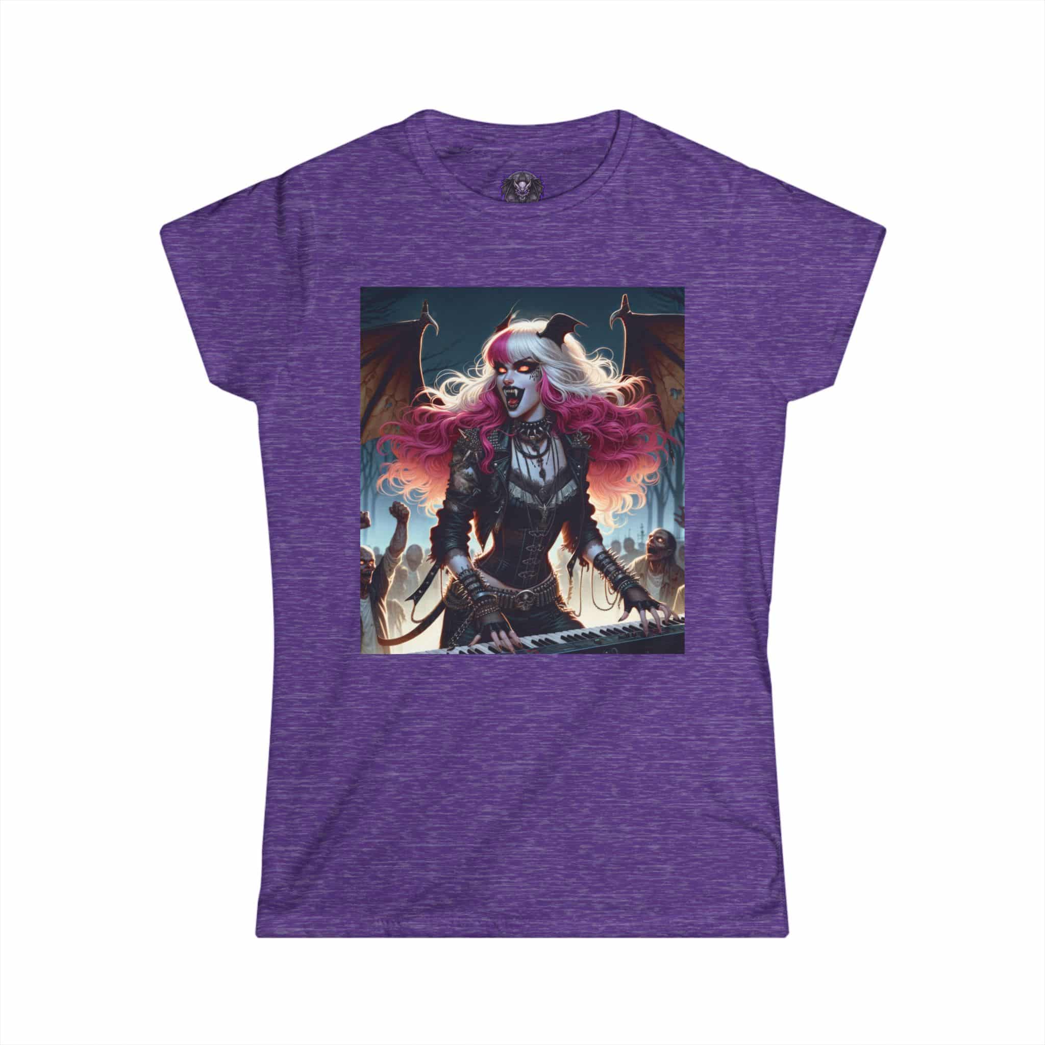 Monster Mosh Undead Angels Bat Keyboardist MM-D-UA-L01 Women's Softstyle Tee - Image 34