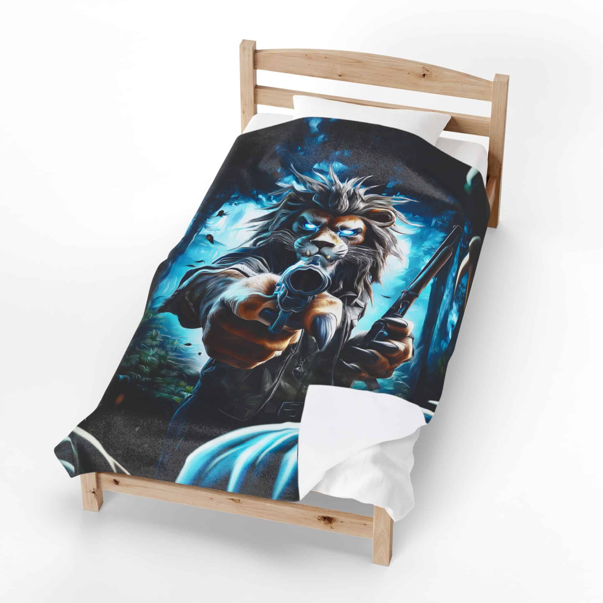 Arm The Animals: Hunter Lion #AA030 Plush Blanket, Cozy Throw for Fall Decor, - Image 16