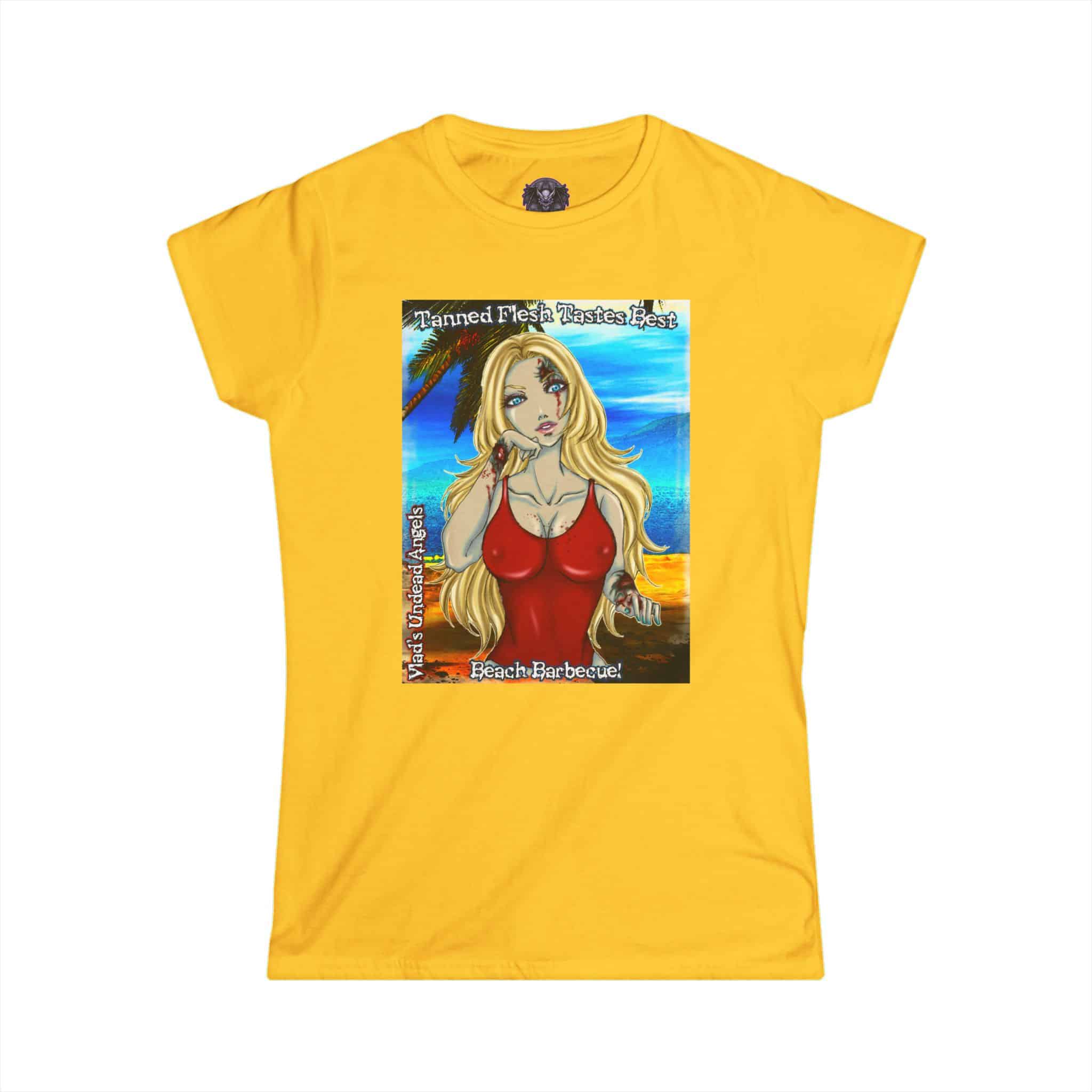 Shay Undead Angel Zombie Lifeguard - Classic Art w/Text C1 Re-Issue Women's Softstyle Tee - Image 25