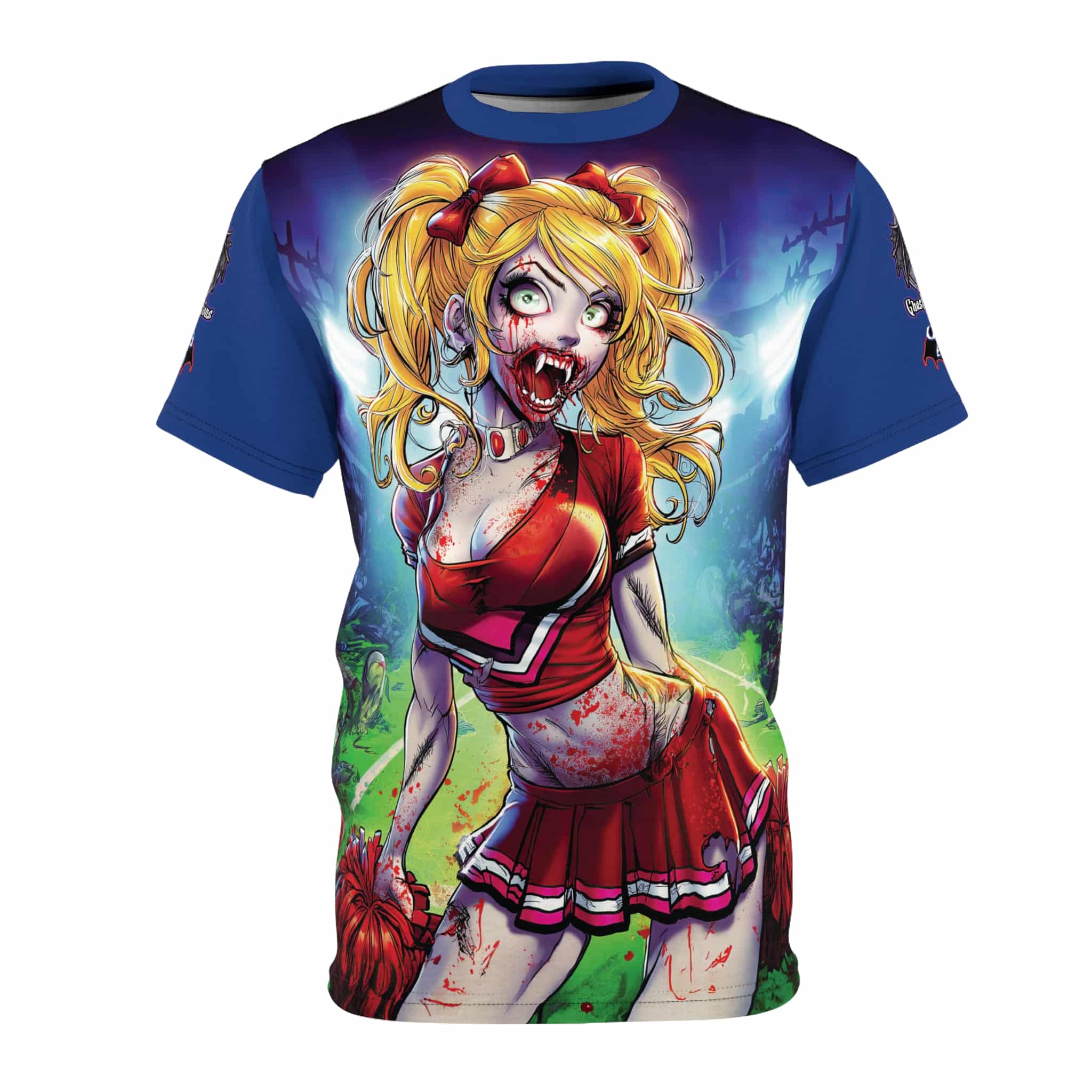 Undead Angels Zombie Cheerleader Buffy Classic Reborn Style IV Unisex Cut & Sew Tee (AOP) - Image 5
