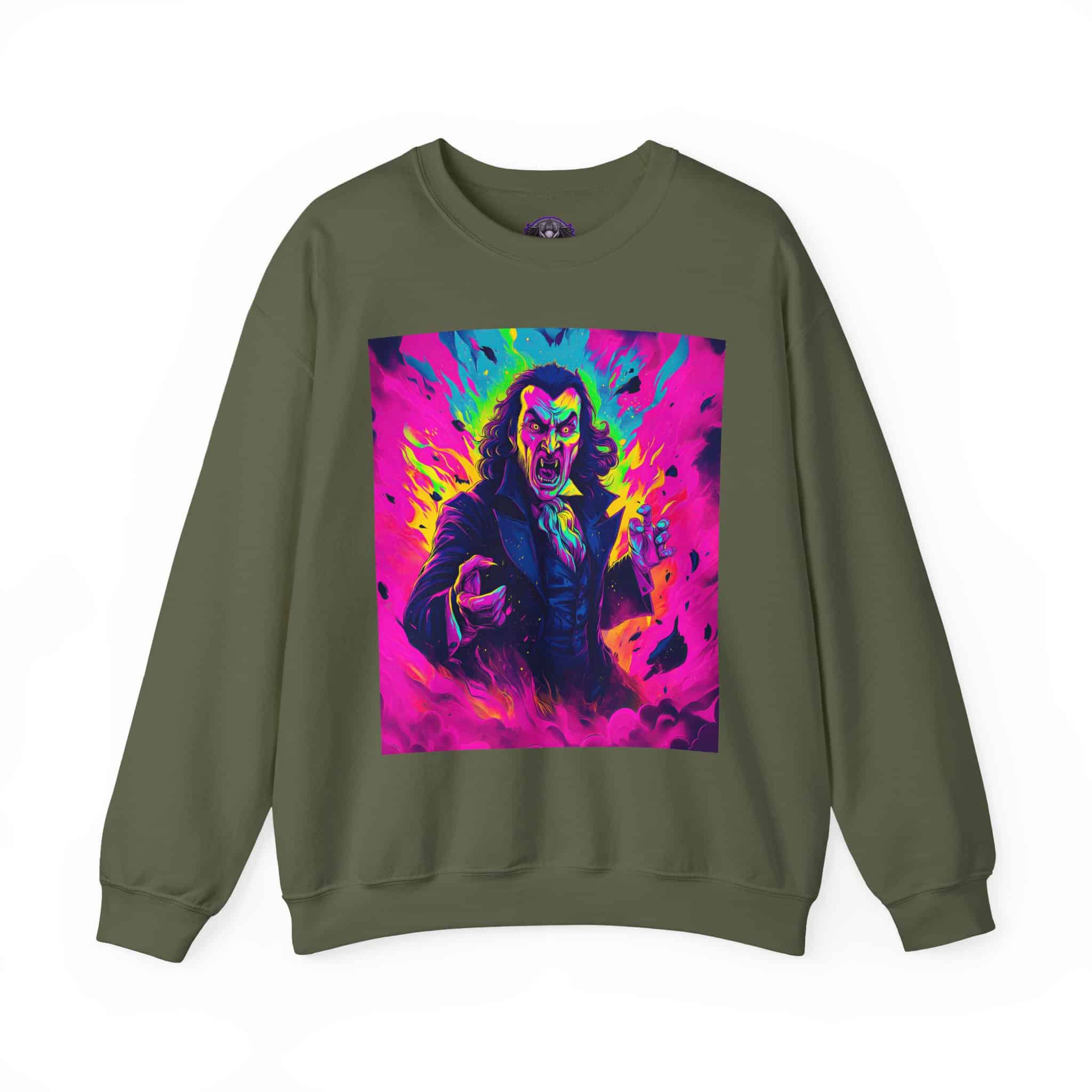 Dracula II Pop 60’s Art Style Unisex Heavy Blend™ Crewneck Sweatshirt - Image 17