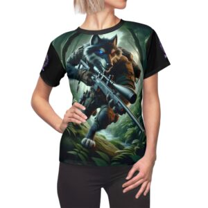 Arm The Animals: Hunter Wolf #AA-D-W001 Women's Cut & Sew Tee (AOP)