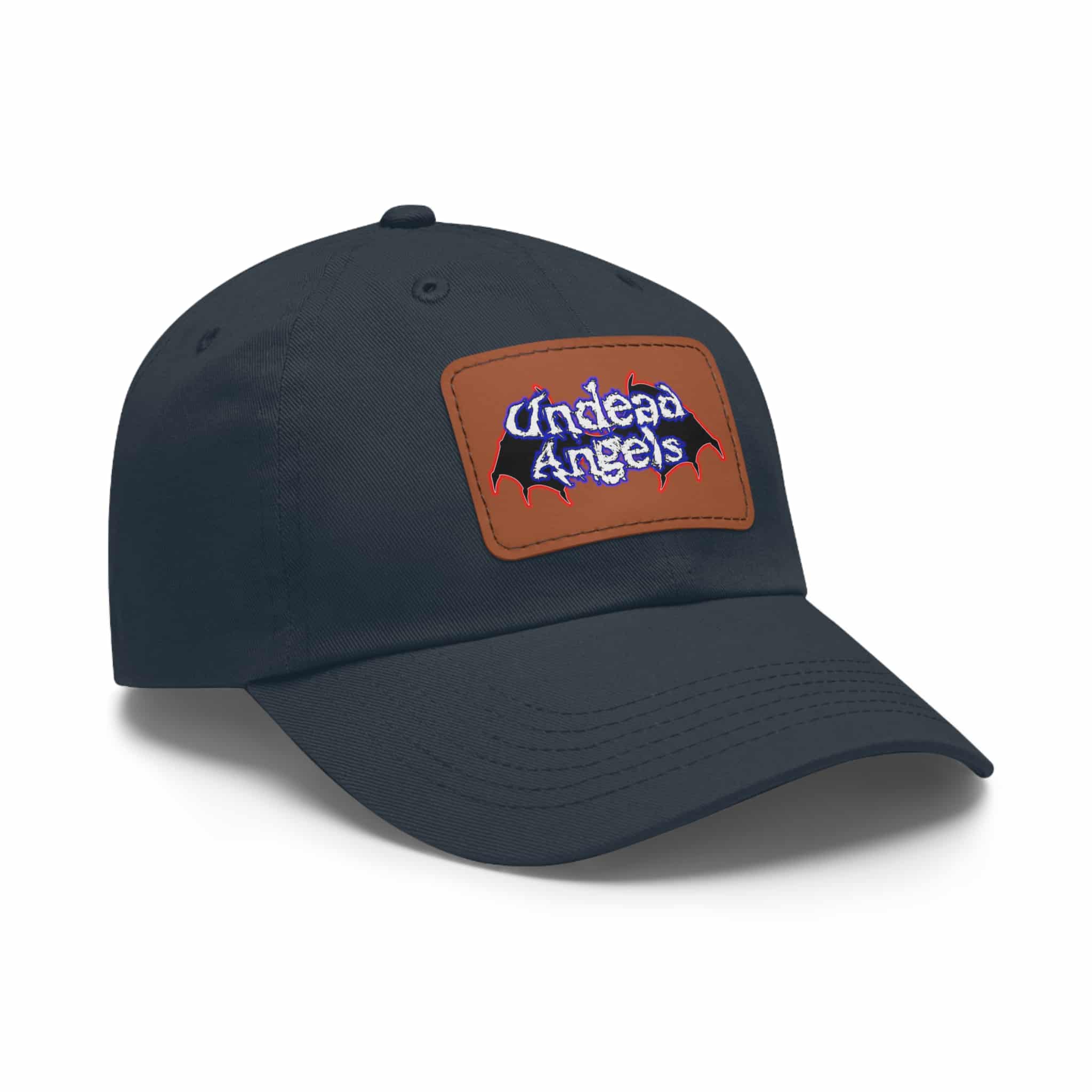 Undead Angels Logo Leather Patch Dad Hat - Casual Style for Music Lovers - Image 82