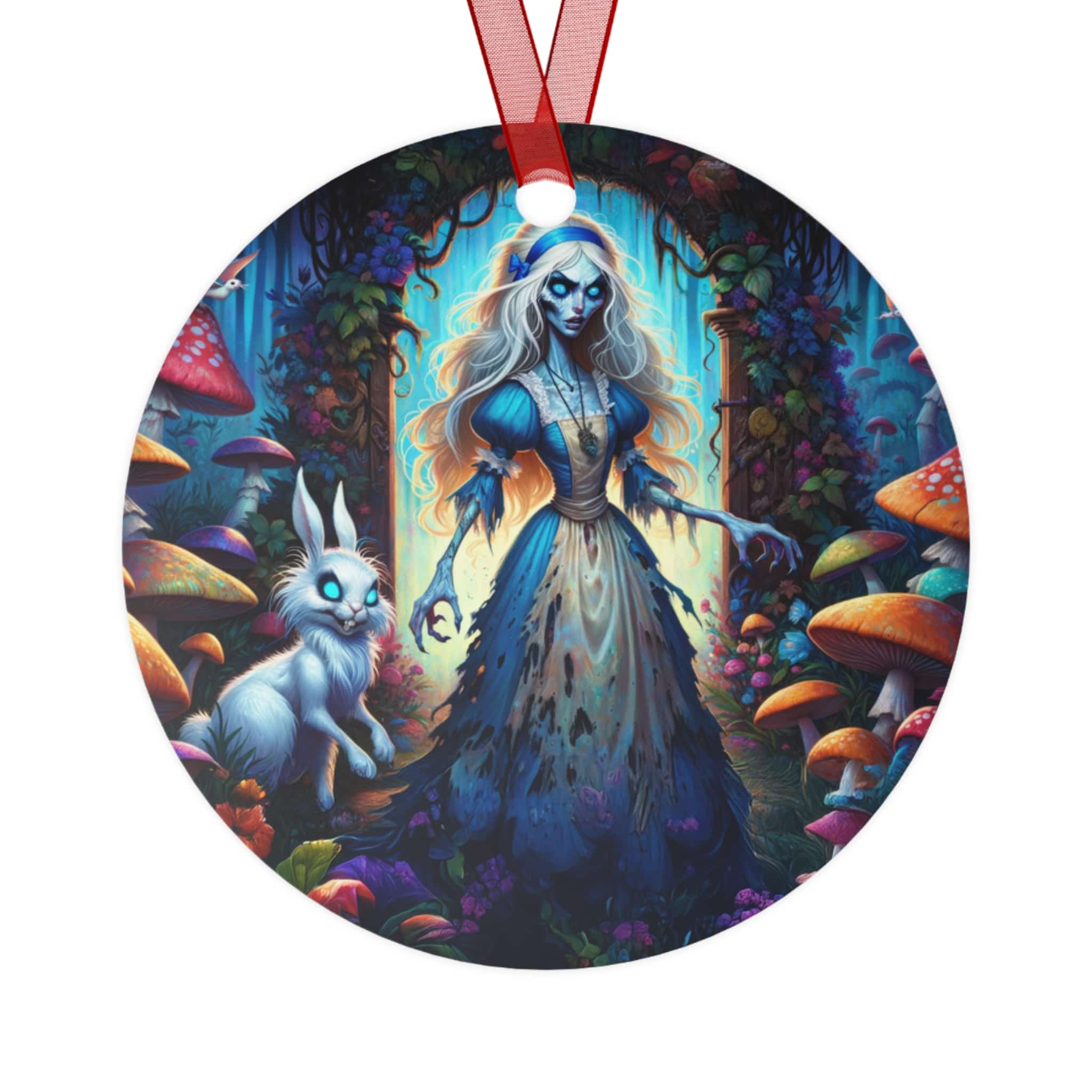 Undead Alice & White Rabbit Zombie #WT-D-A03 Metal Ornaments