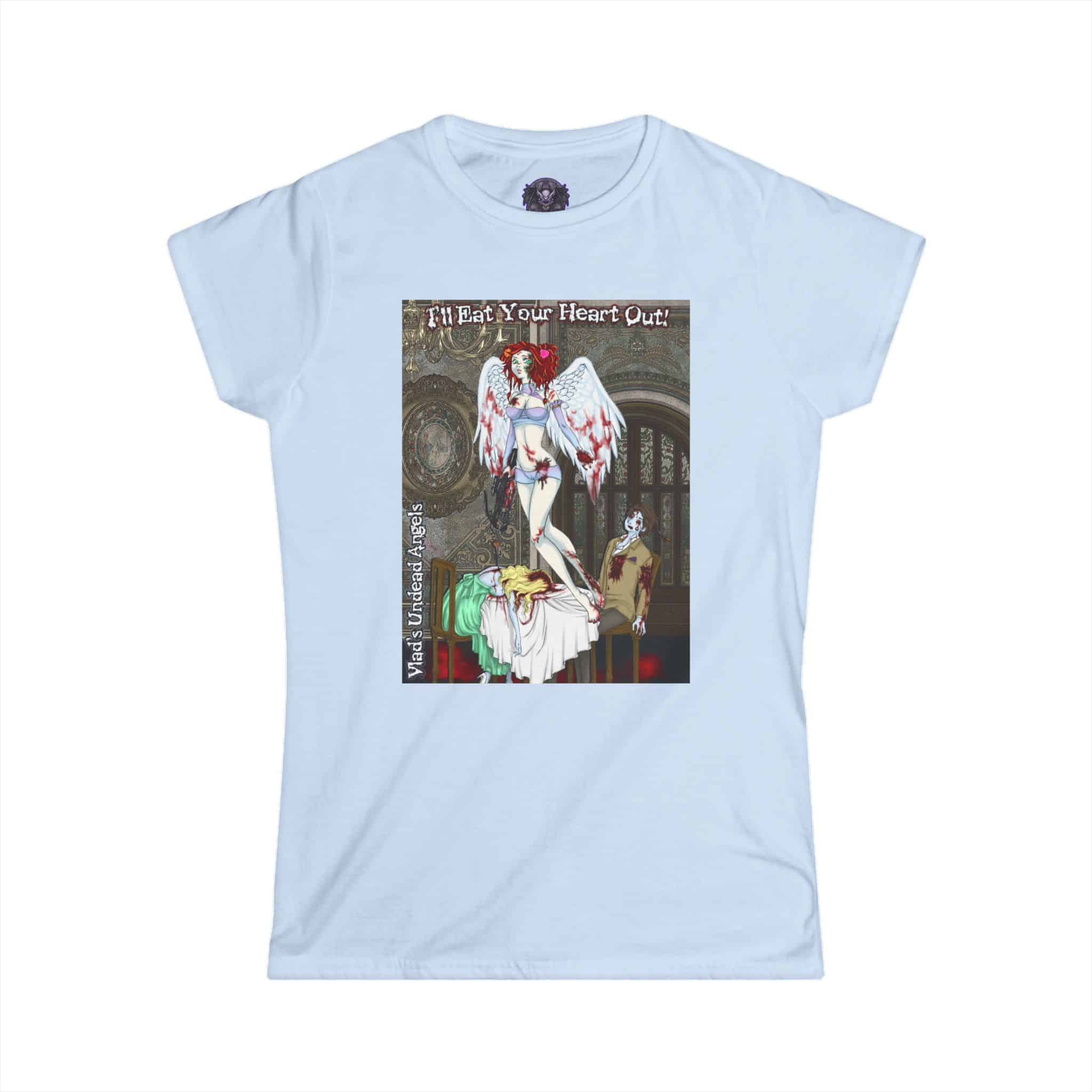 Scarlet Undead Angel Zombie Cupid - Classic Art w/Text Re-Issue Women's Softstyle Tee - Image 31