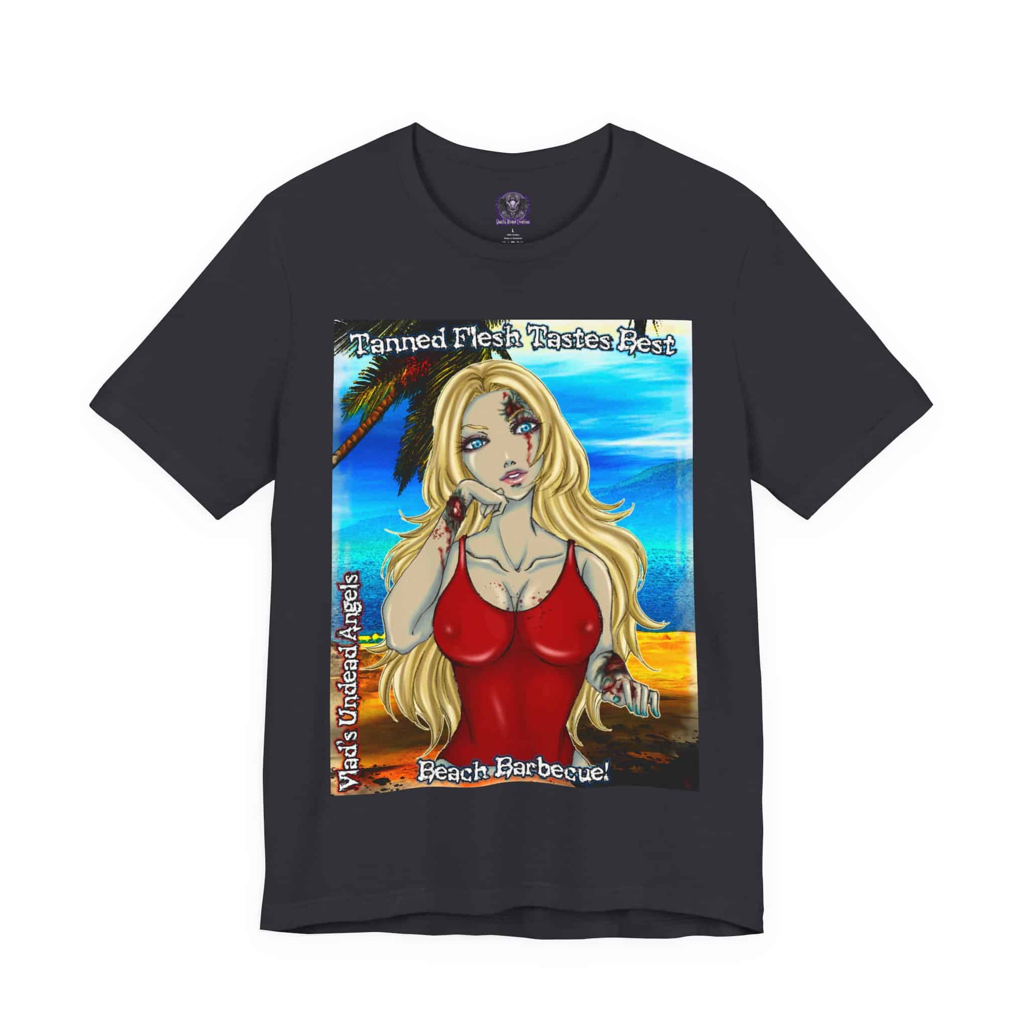 Shay Undead Angel Zombie Lifeguard - Classic Art w/Text C1 Unisex Jersey Short Sleeve Tee - Image 9