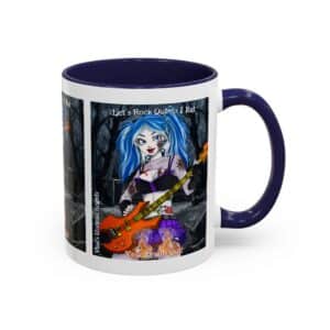 Ashley Undead Angel Zombie Bass Guitarist – Classic Art V2 w/Text Accent Coffee Mug (11, 15oz)