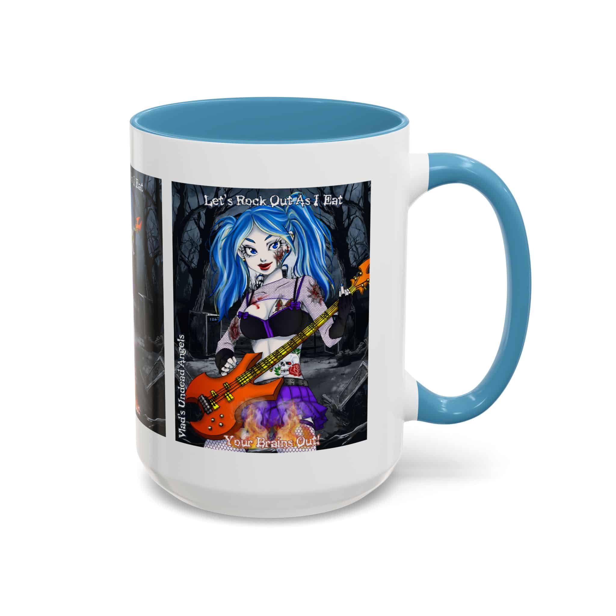 Ashley Undead Angel Zombie Bass Guitarist – Classic Art V2 w/Text Accent Coffee Mug (11, 15oz) - Image 38