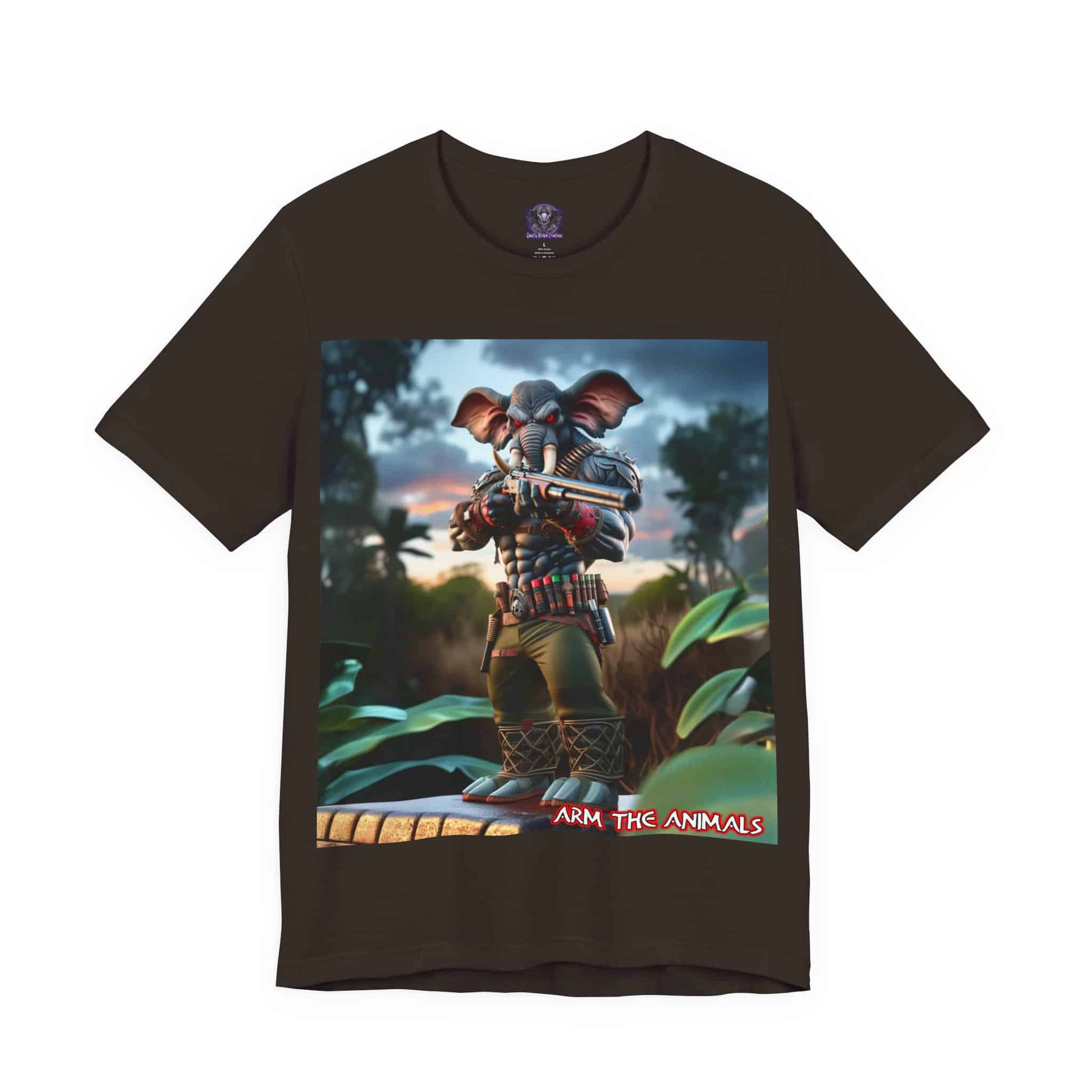 Arm The Animals: Bounty Hunter Elephant #AA-D-El002 Unisex Jersey Short Sleeve Tee - Image 23