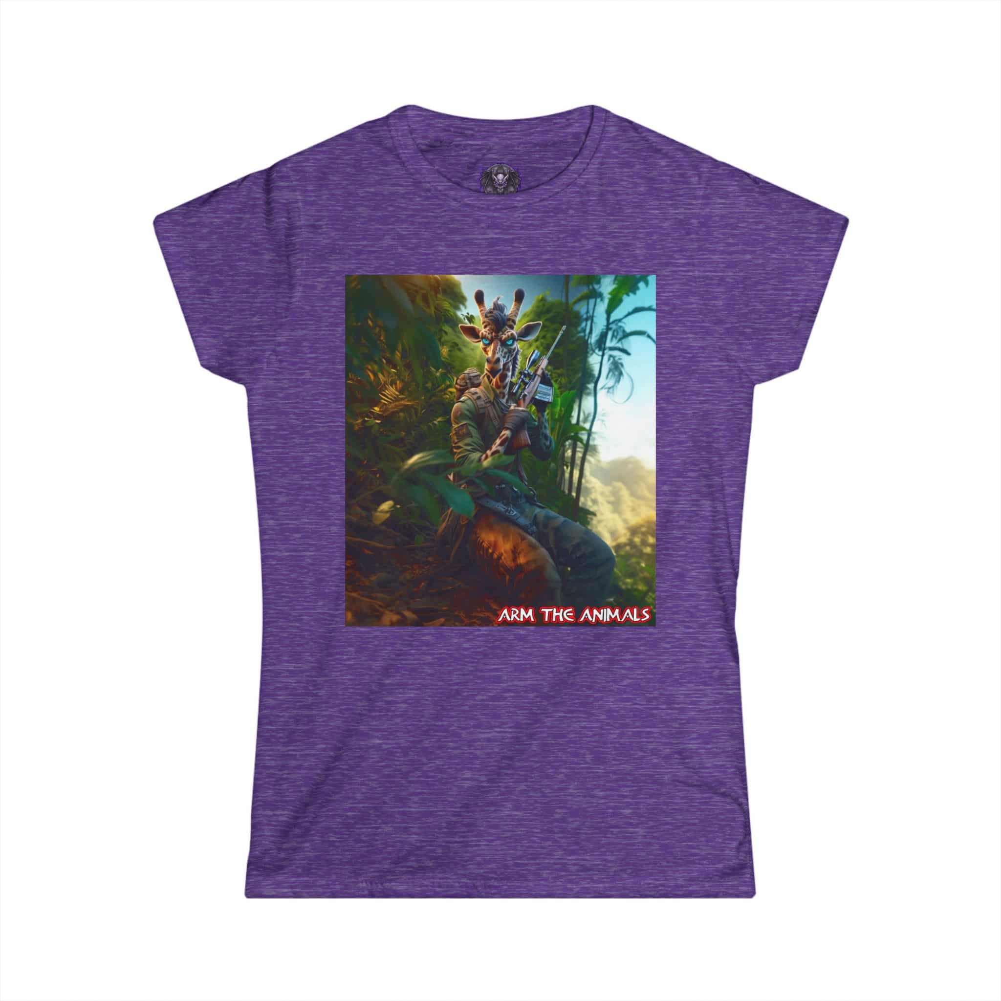 Arm The Animals: Hunter Giraffe #AA-D-Gi002 Women's Softstyle Tee - Image 31