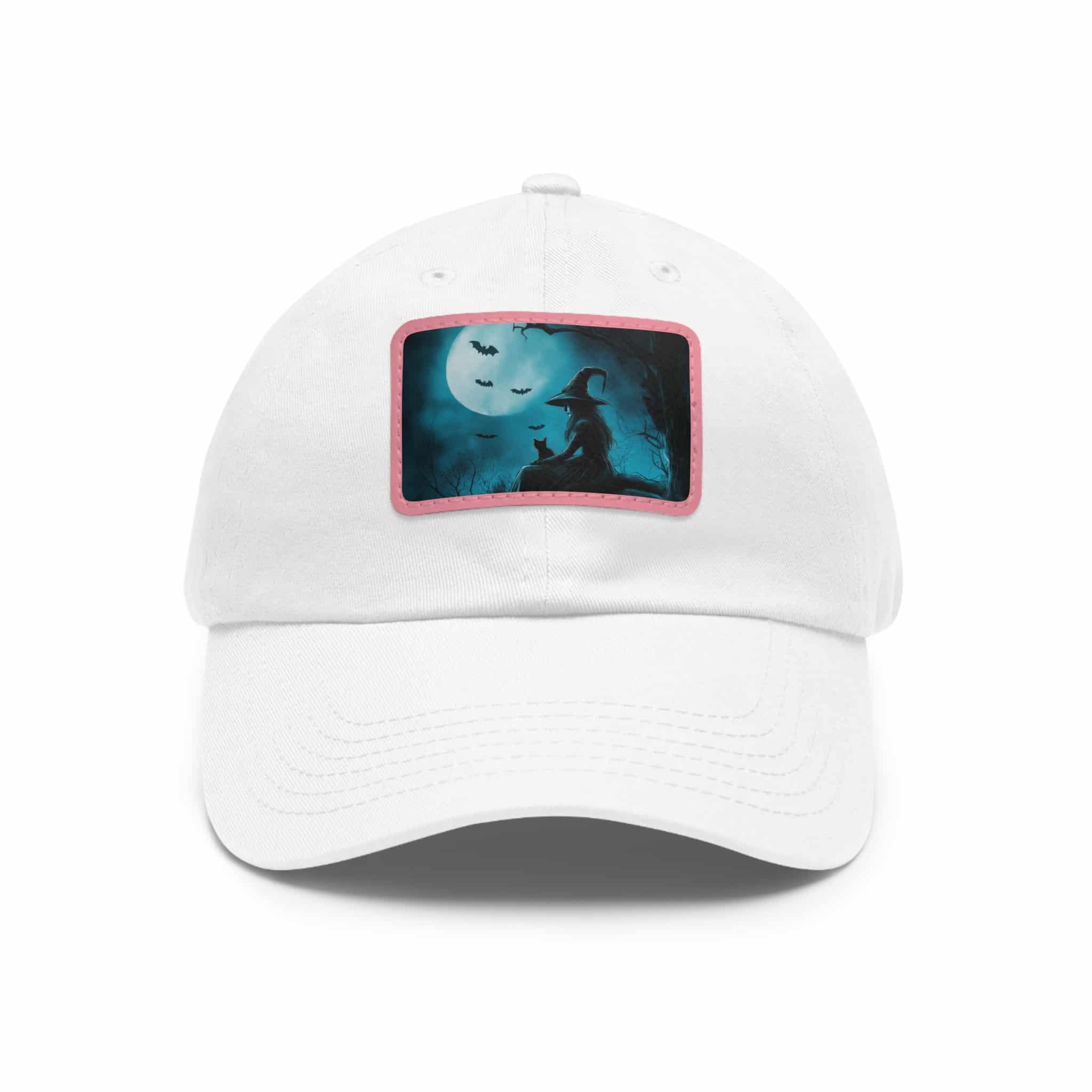 Witch With Black Cat By Moonlight #MJ-W003 Logo Leather Patch Dad Hat - Casual Style for Music Lovers - Image 116