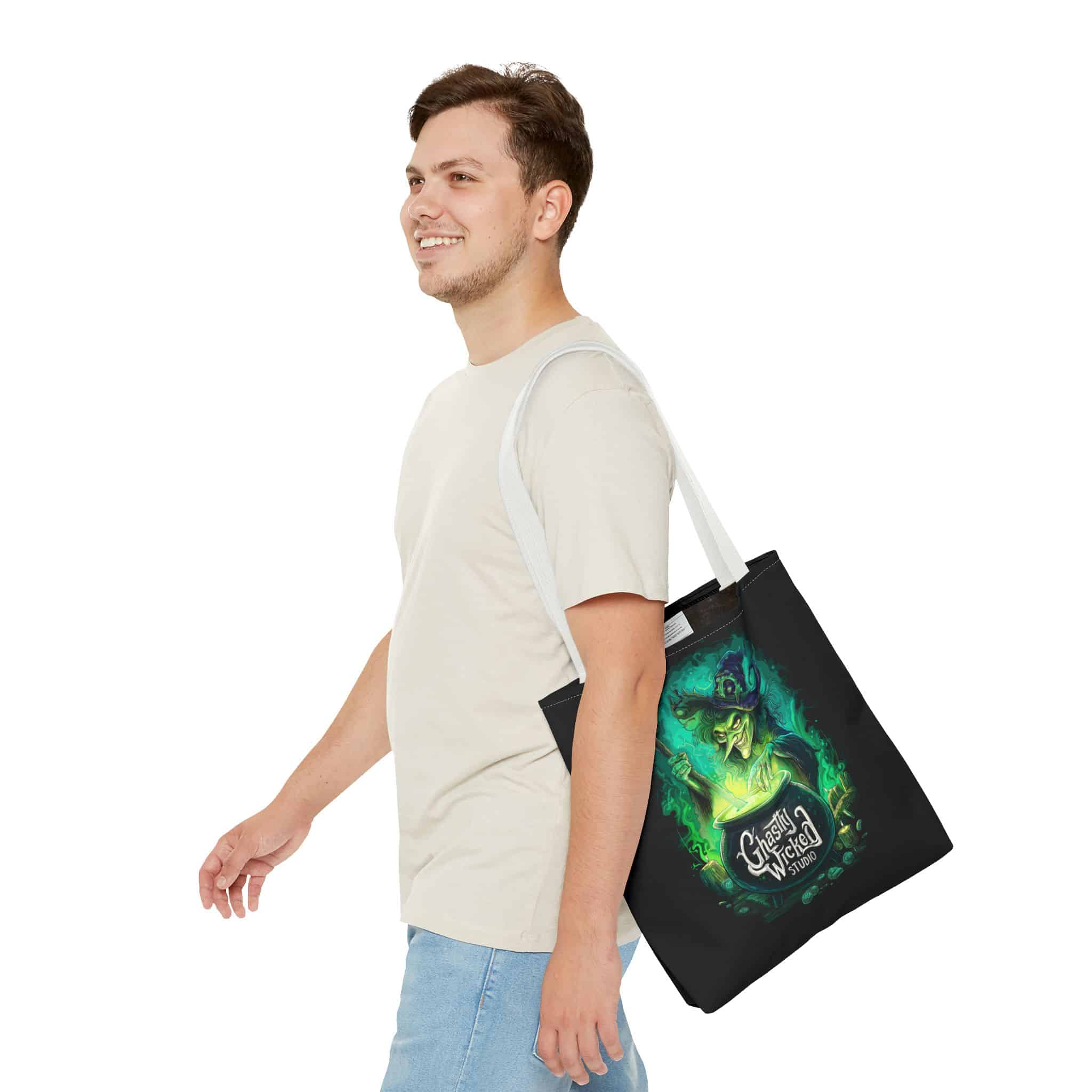 Ghastly Wicked Cauldron Witch Tote Bag (AOP) - Image 31