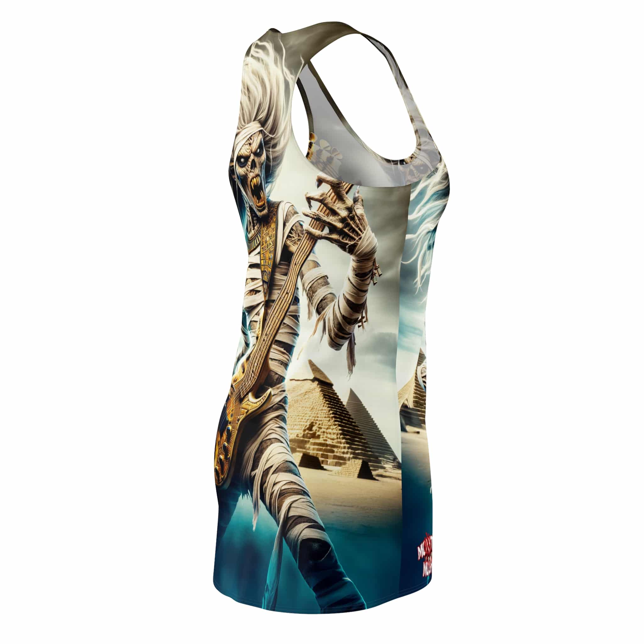 Monster Mosh 2024 Tour Mummy Bass Guitar MM-D003 Women's Cut & Sew Racerback Dress (AOP) - Image 5