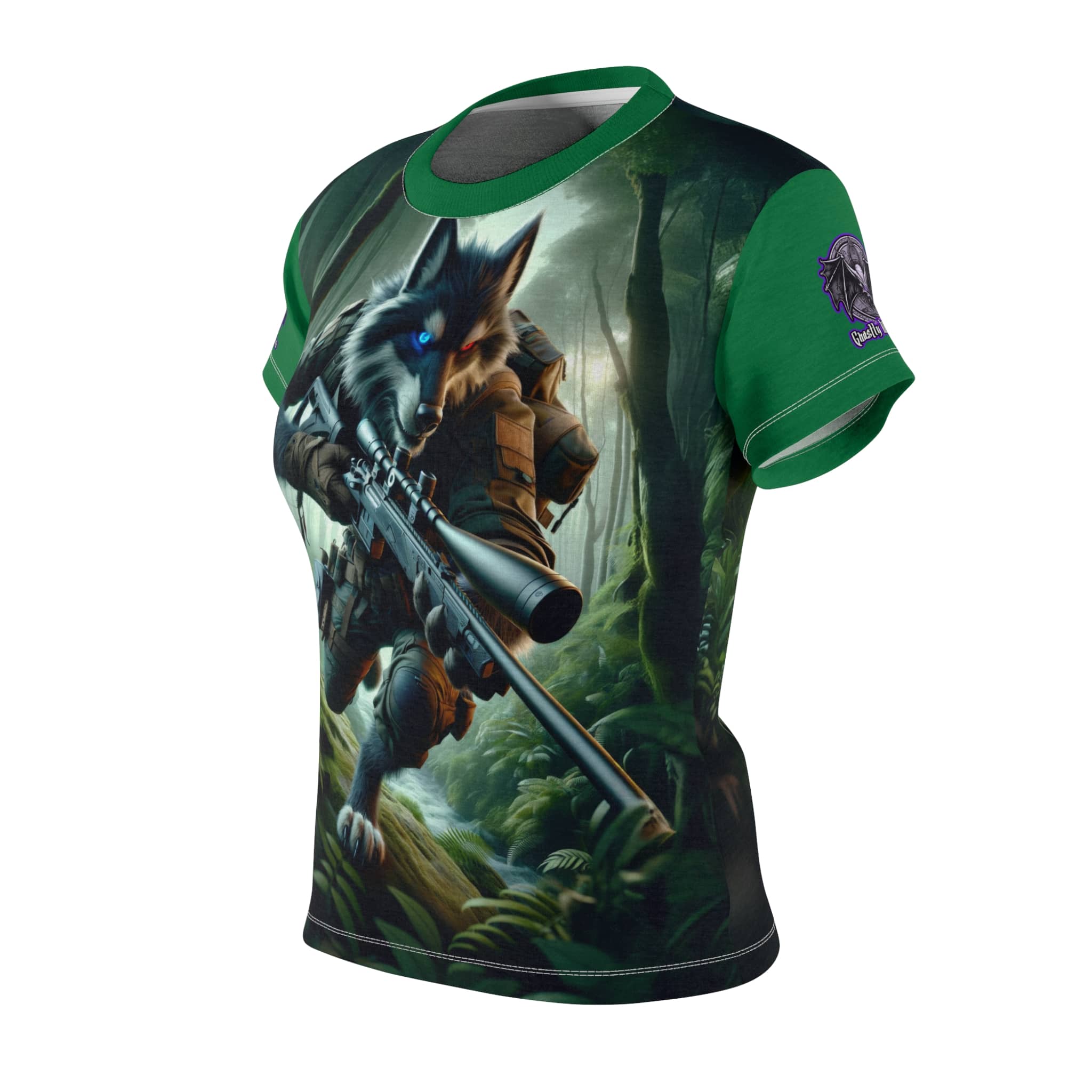 Arm The Animals: Hunter Wolf #AA-D-W001 Women's Cut & Sew Tee (AOP) - Image 8