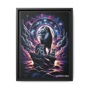 Cosmic Lion Family WD-D006 By Wyldesigns Matte Canvas, Black Frame
