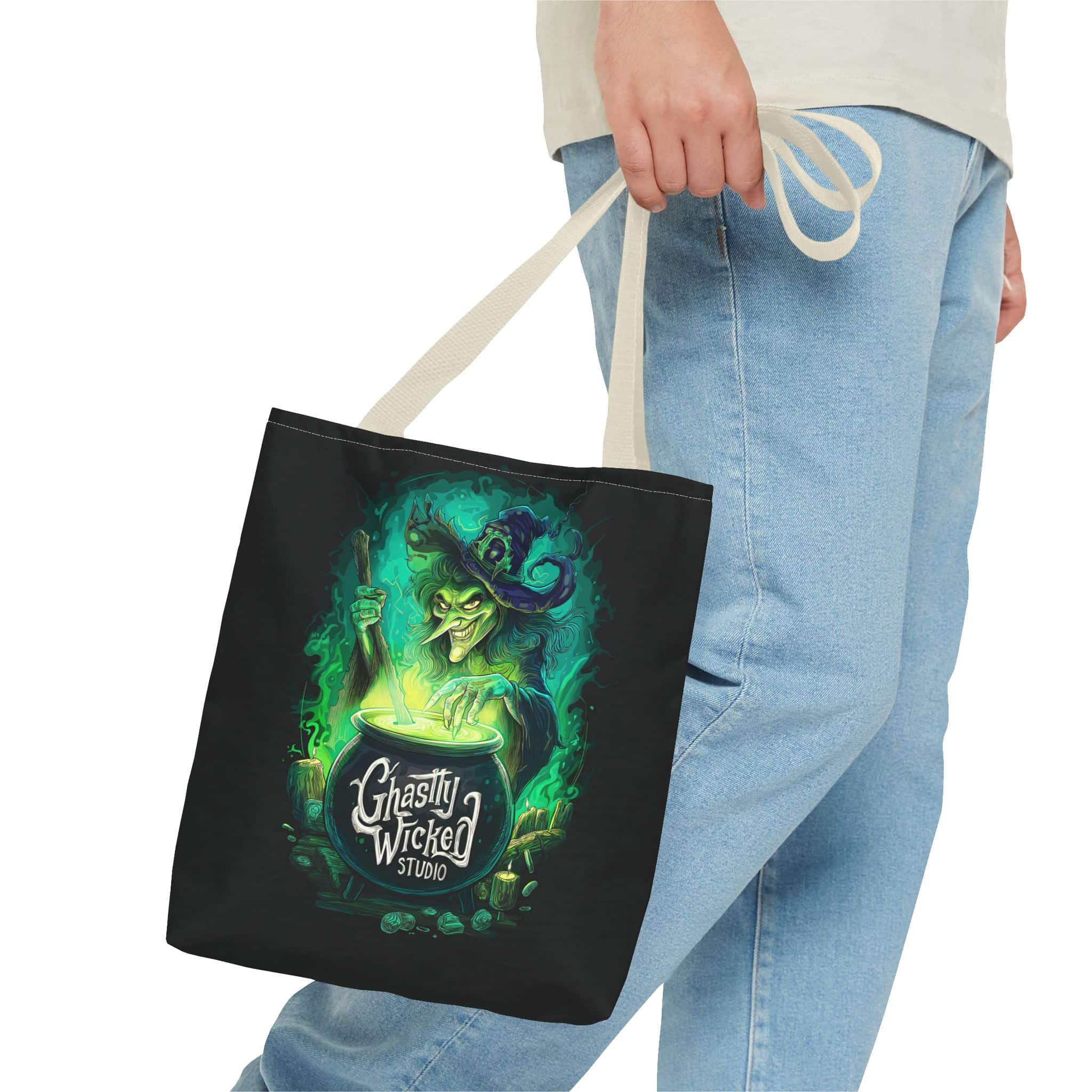 Ghastly Wicked Cauldron Witch Tote Bag (AOP) - Image 39