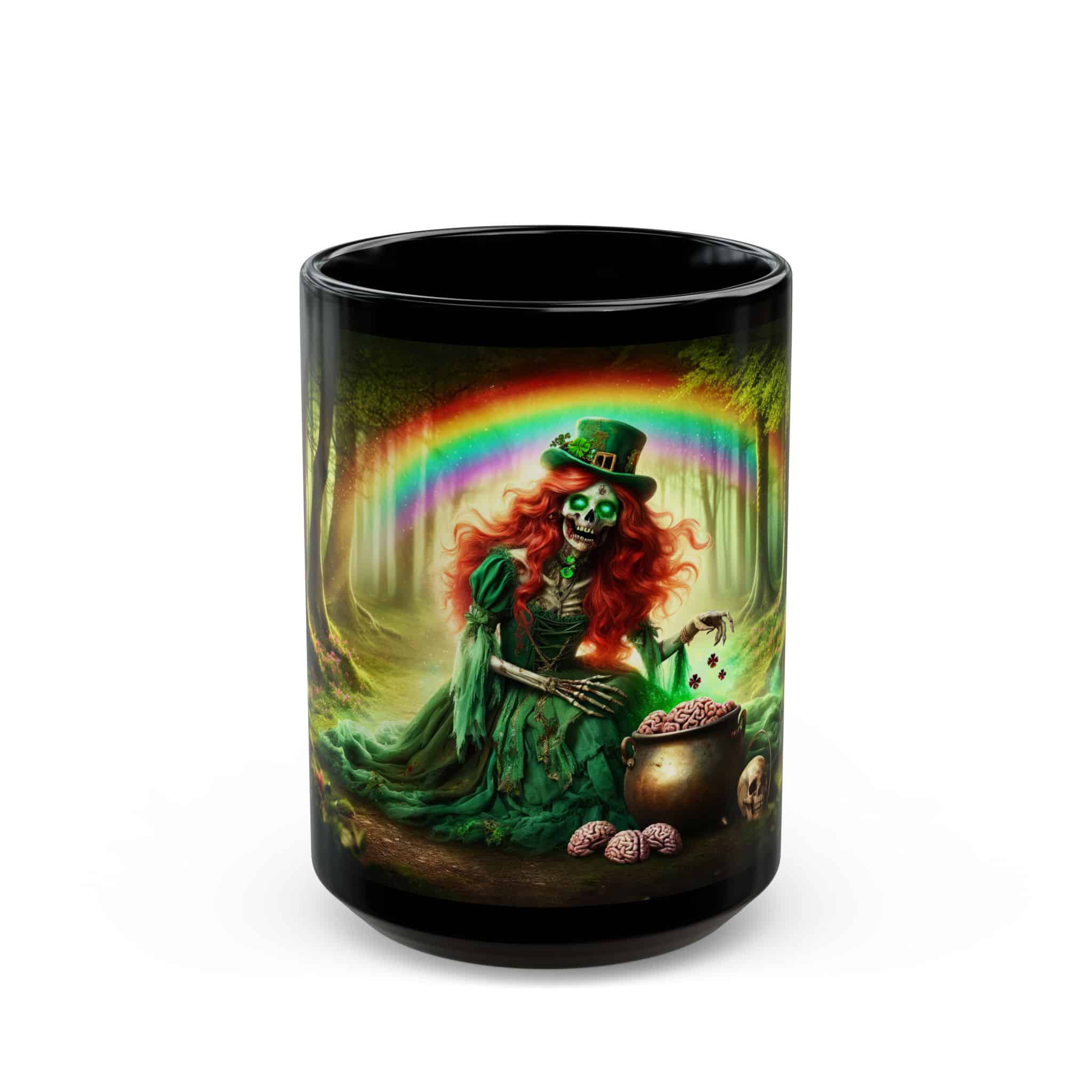 Fiona Undead Angel Leprechaun Queen #DFZ-007B Black Mug (11oz, 15oz) - Image 5