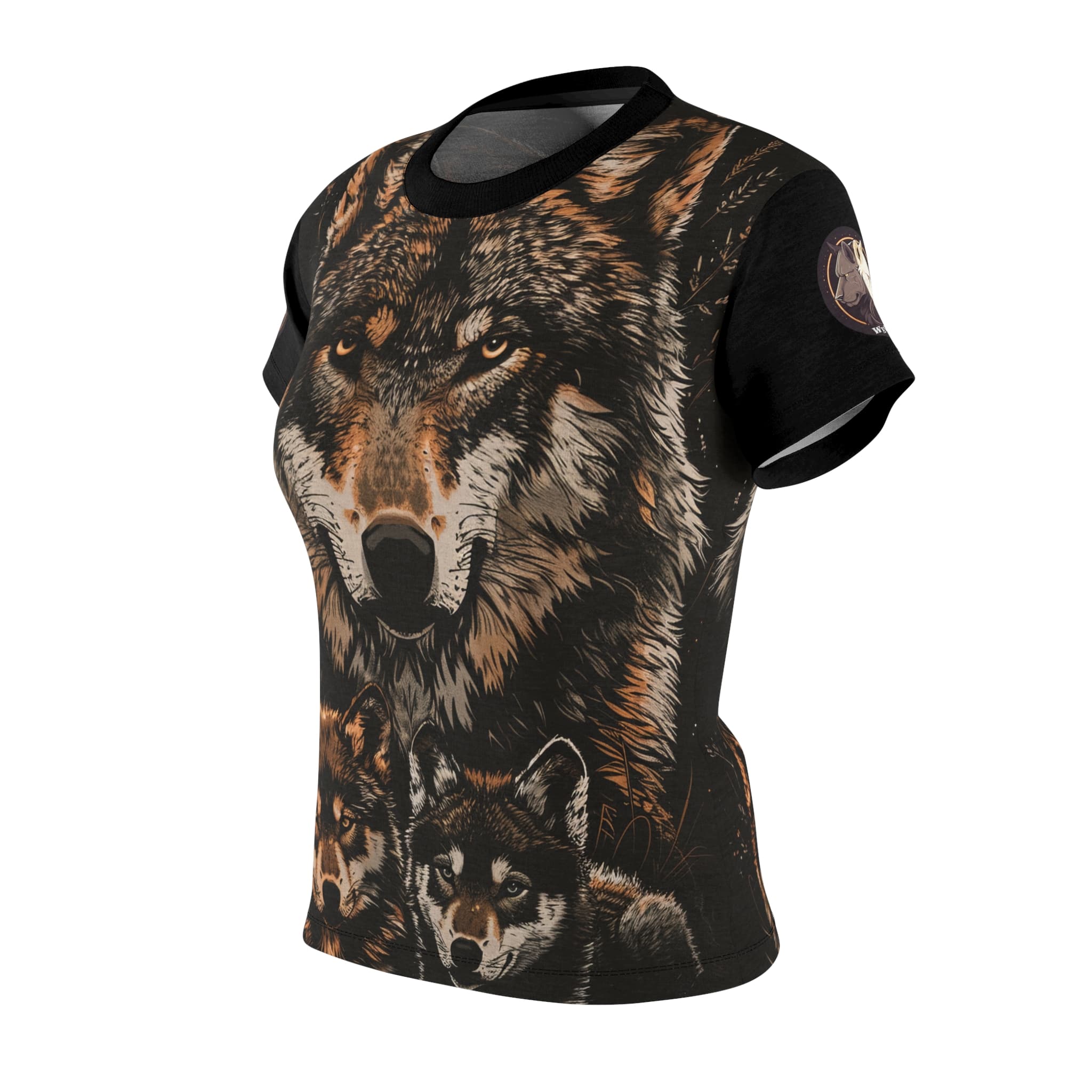 Mama Wolf & Cubs WD-M004 By Wyldesigns Women's Cut & Sew Tee (AOP) - Image 5